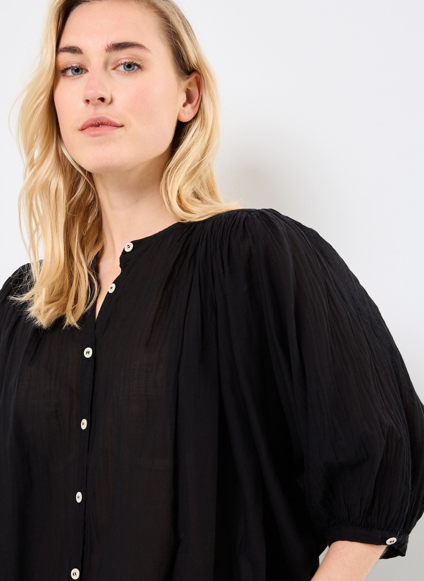 Langarm-Blusen FJ-CH-DOUWINA-V damen schwarz La Fée Maraboutée Langarm-Blusen FJ-CH-DOUWINA-V damen schwarz Noir