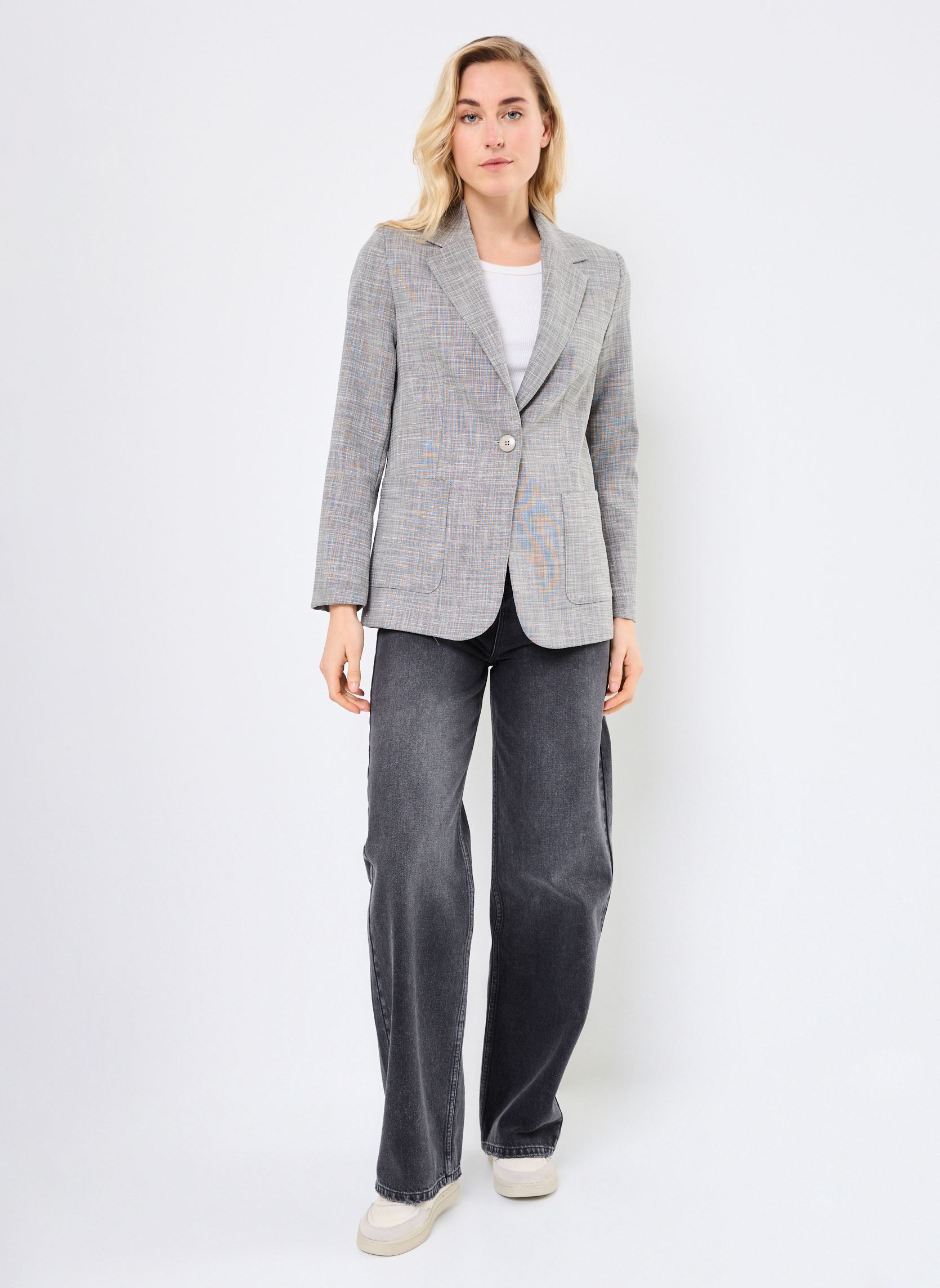 Vestes de blazer FJ-VE-BELINA-F femme gris La Fée Maraboutée Vestes de blazer FJ-VE-BELINA-F femme gris Gris