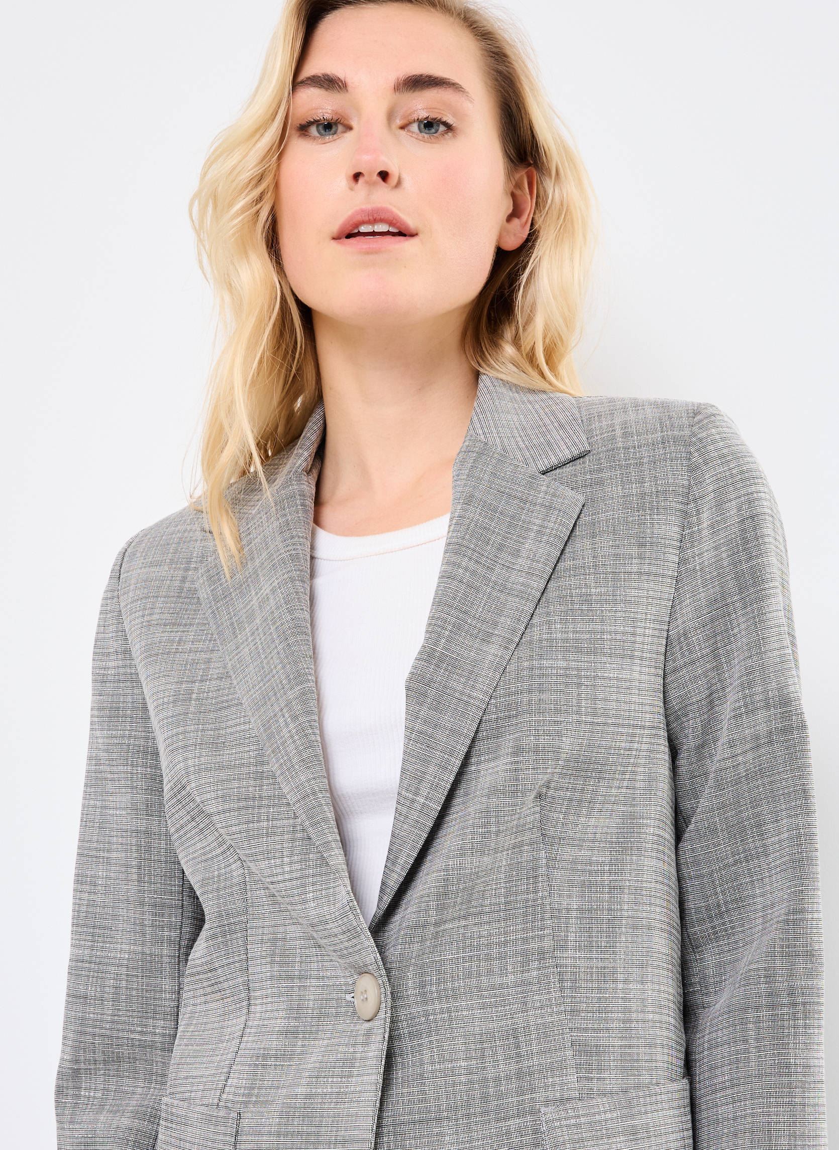Vestes de blazer FJ-VE-BELINA-F femme gris La Fée Maraboutée Vestes de blazer FJ-VE-BELINA-F femme gris Gris