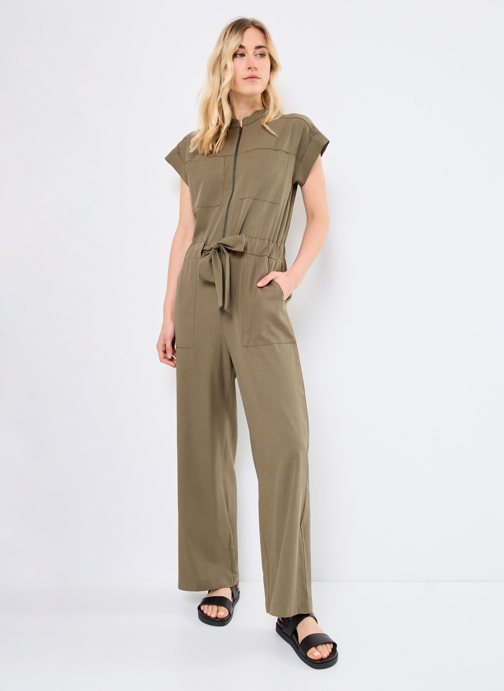 Pantalones tipo mono FJ-CO-VAVO-C mujer verde La Fée Maraboutée Pantalones tipo mono FJ-CO-VAVO-C mujer verde KAKI