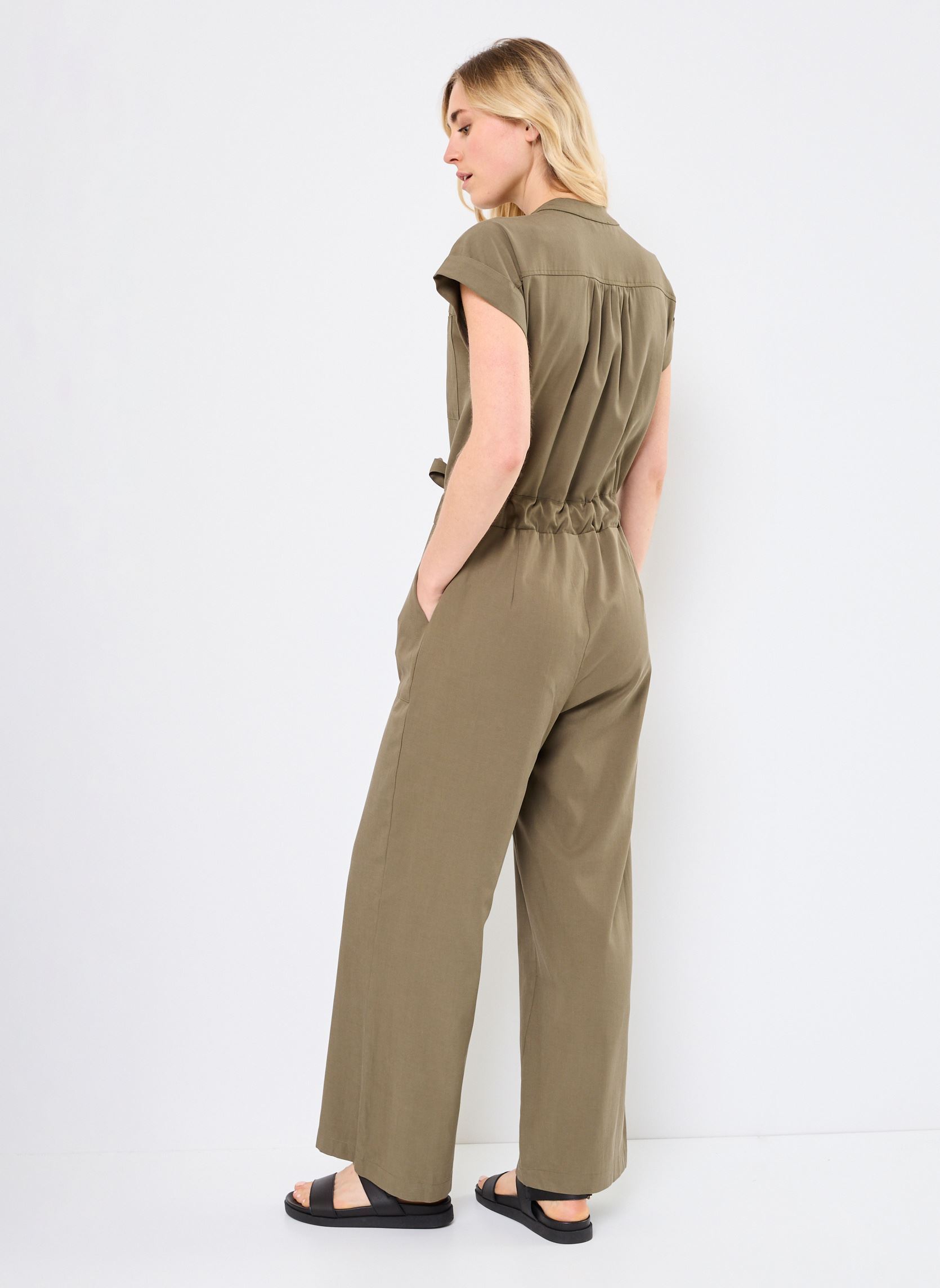 Pantalones tipo mono FJ-CO-VAVO-C mujer verde La Fée Maraboutée Pantalones tipo mono FJ-CO-VAVO-C mujer verde KAKI