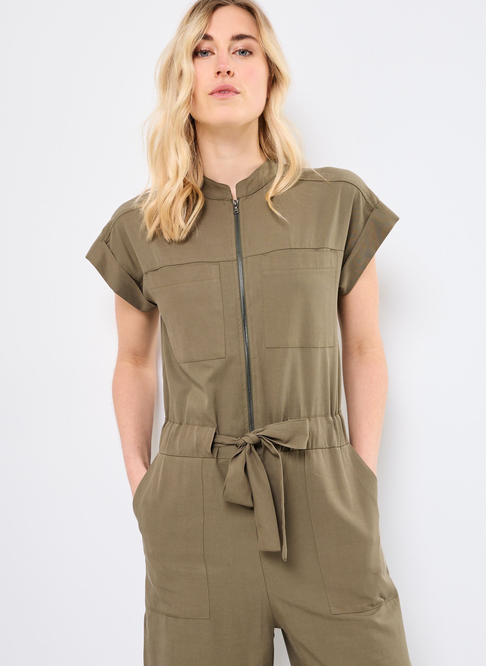 Pantalones tipo mono FJ-CO-VAVO-C mujer verde La Fée Maraboutée Pantalones tipo mono FJ-CO-VAVO-C mujer verde KAKI