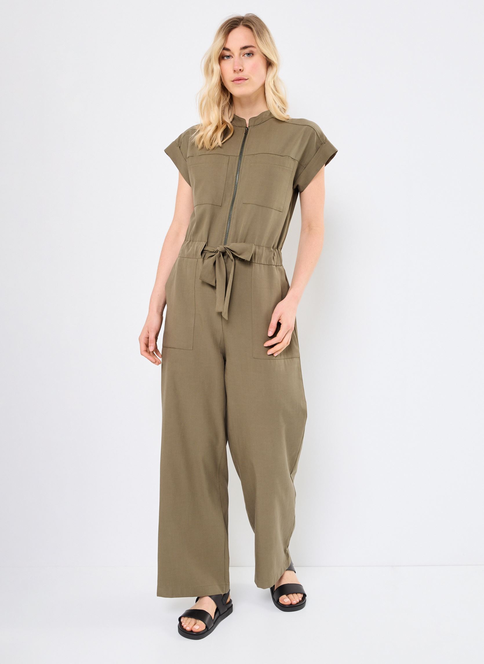 Pantalones tipo mono FJ-CO-VAVO-C mujer verde La Fée Maraboutée Pantalones tipo mono FJ-CO-VAVO-C mujer verde KAKI