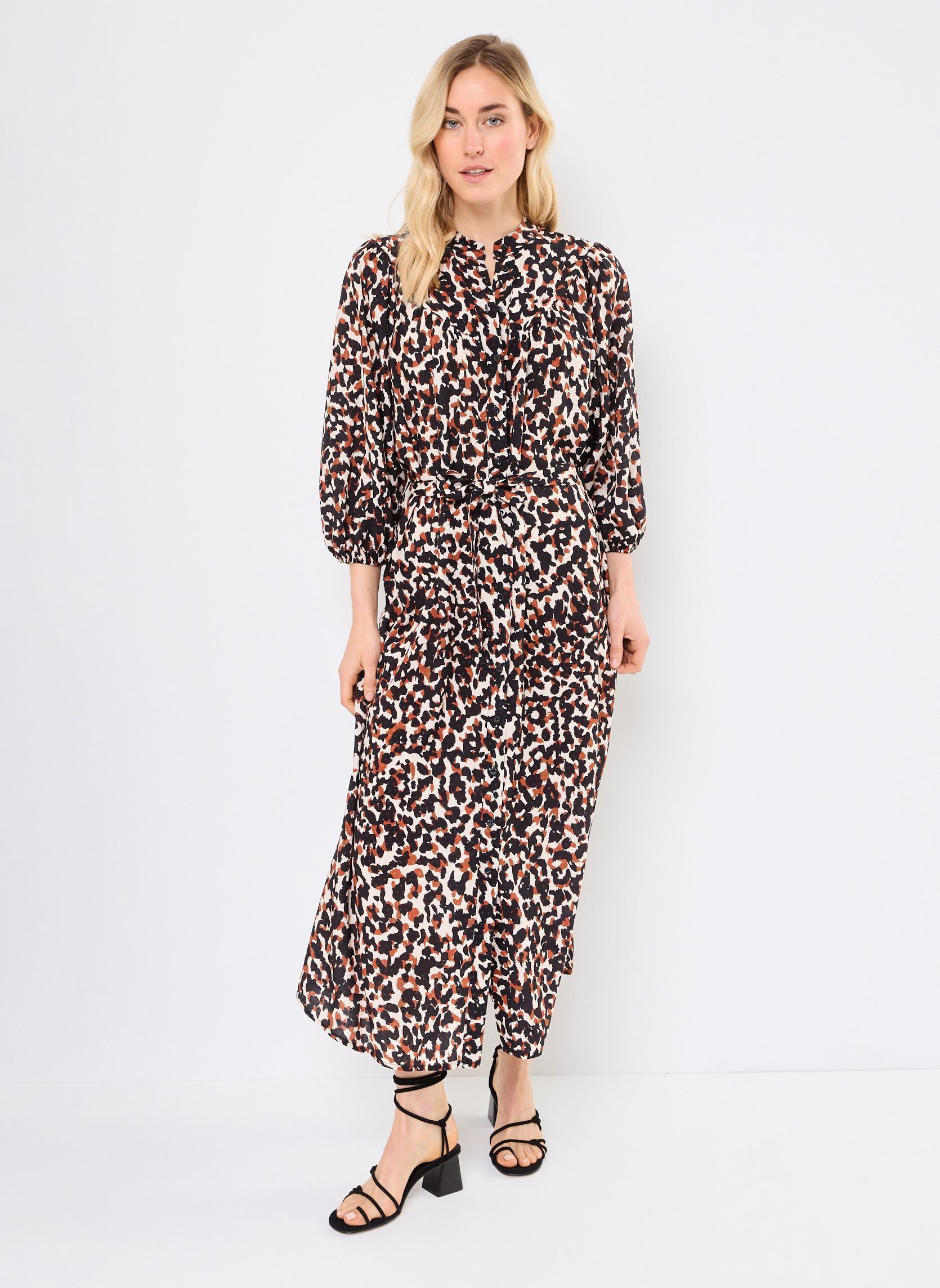 Robes longues FJ-RO-ZIPRA-S femme marron La Fée Maraboutée Robes longues FJ-RO-ZIPRA-S femme marron Coco