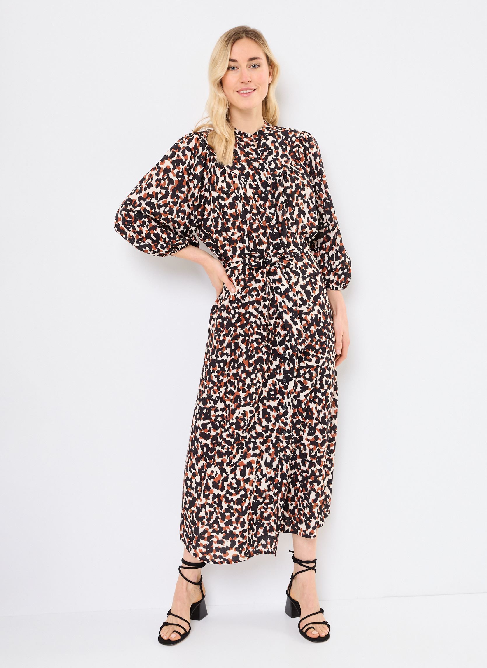 Robes longues FJ-RO-ZIPRA-S femme marron La Fée Maraboutée Robes longues FJ-RO-ZIPRA-S femme marron Coco