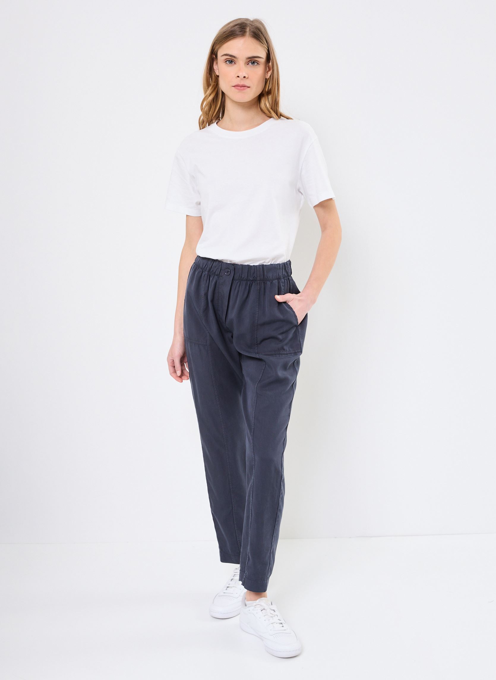 Pantalons droit FJ-PA-DAMILO-L femme bleu La Fée Maraboutée Pantalons droit FJ-PA-DAMILO-L femme bleu Marine