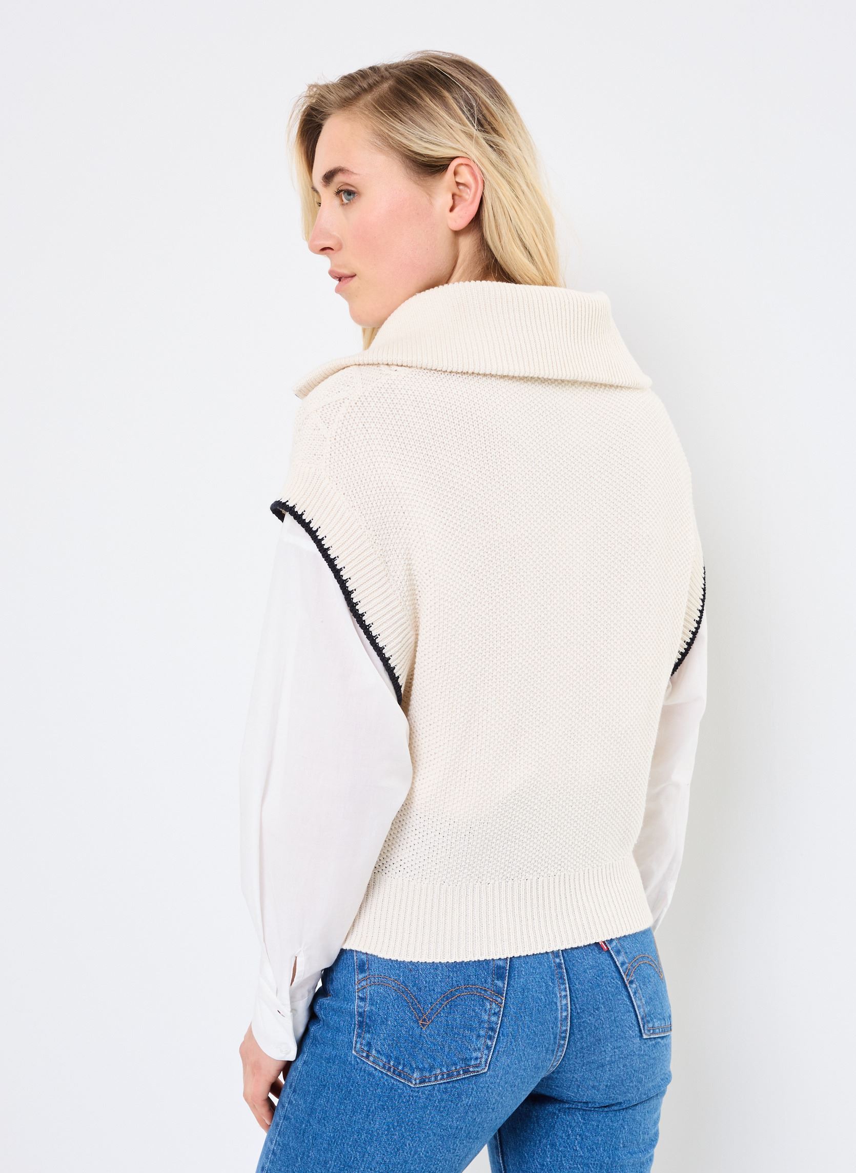 Pulls FJ-PU-DAVOS femme blanc La Fée Maraboutée Pulls FJ-PU-DAVOS femme blanc ECRU/STORMY