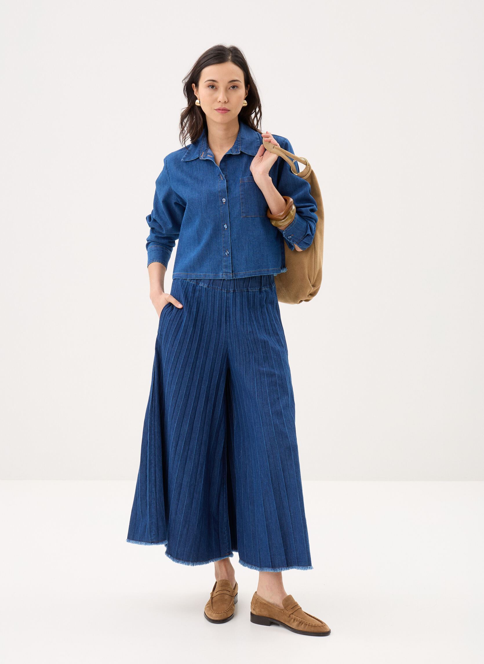 Pantalons larges FJ-PA-DAMASO-D femme bleu La Fée Maraboutée Pantalons larges FJ-PA-DAMASO-D femme bleu MEDIUM