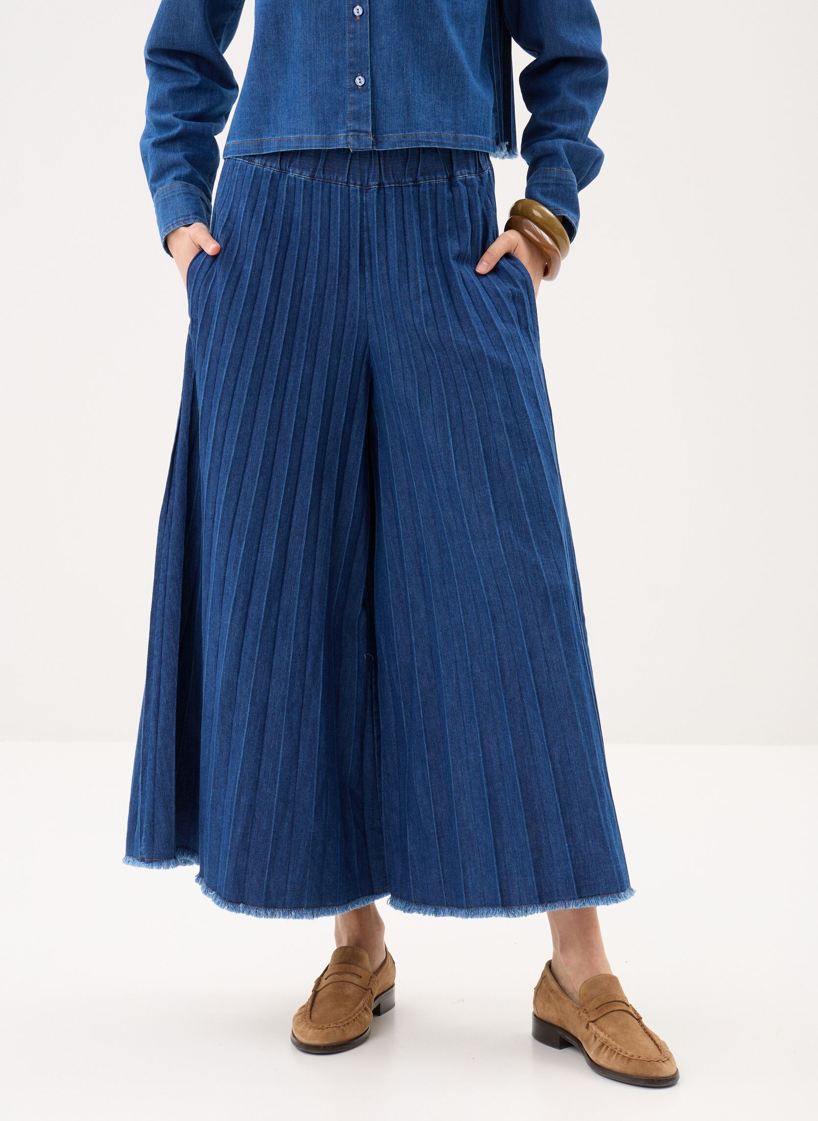 Pantalons larges FJ-PA-DAMASO-D femme bleu La Fée Maraboutée Pantalons larges FJ-PA-DAMASO-D femme bleu MEDIUM