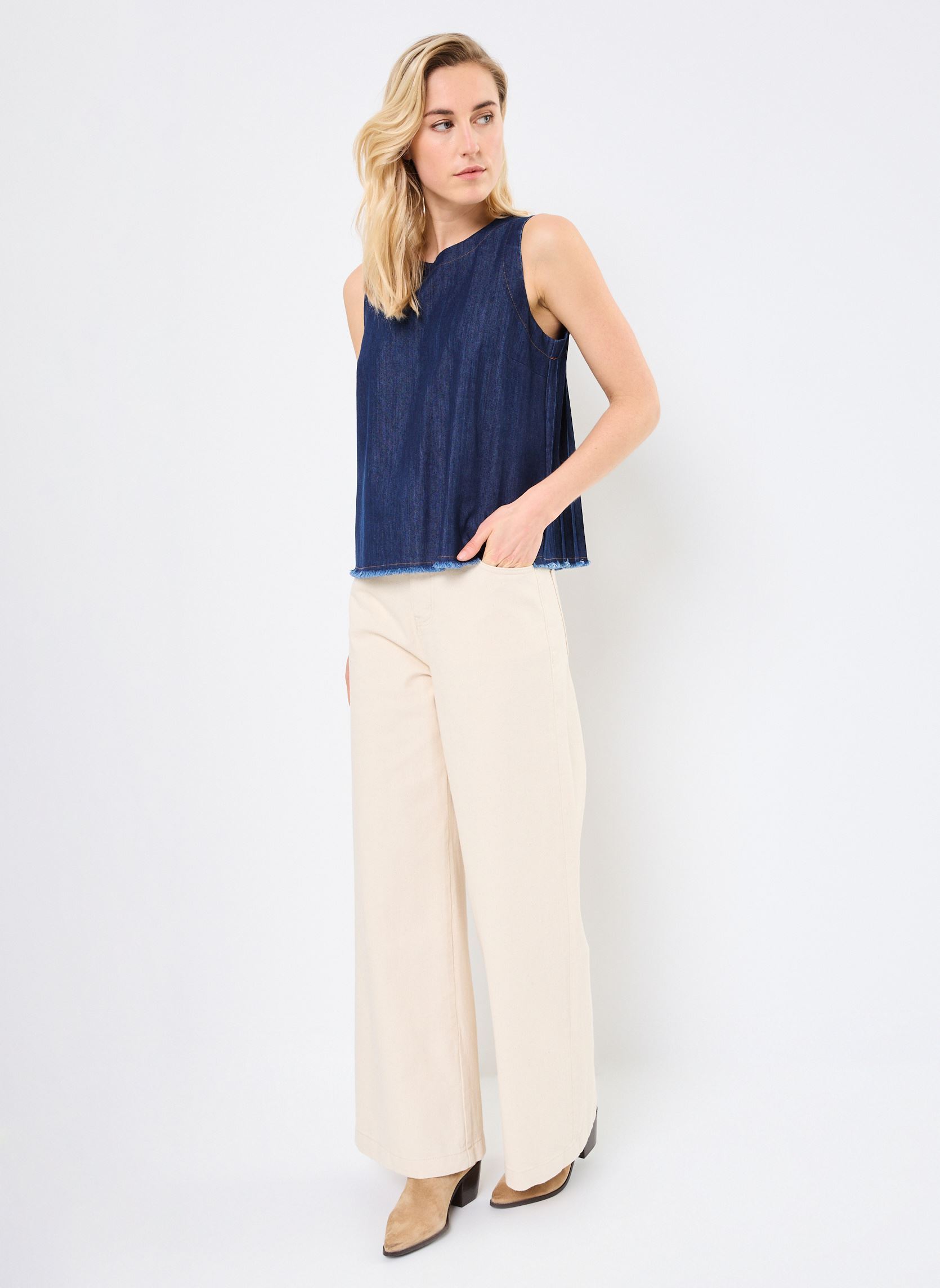 Tops FJ-TO-DENZIL-D femme bleu La Fée Maraboutée Tops FJ-TO-DENZIL-D femme bleu BRUT