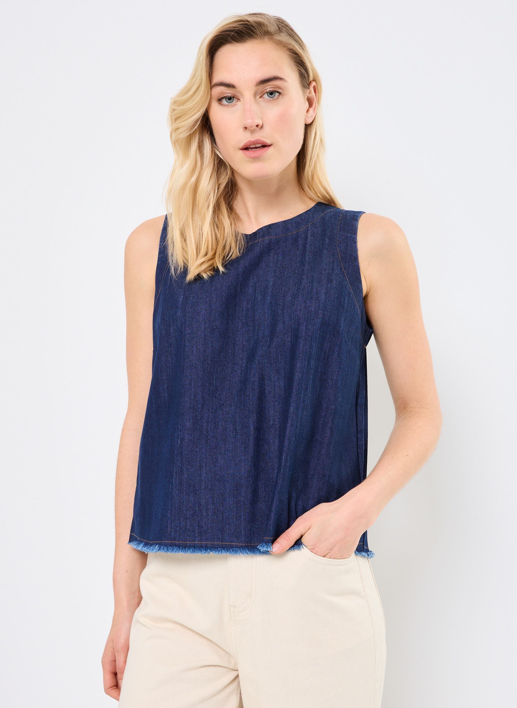 Tops FJ-TO-DENZIL-D femme bleu La Fée Maraboutée Tops FJ-TO-DENZIL-D femme bleu BRUT