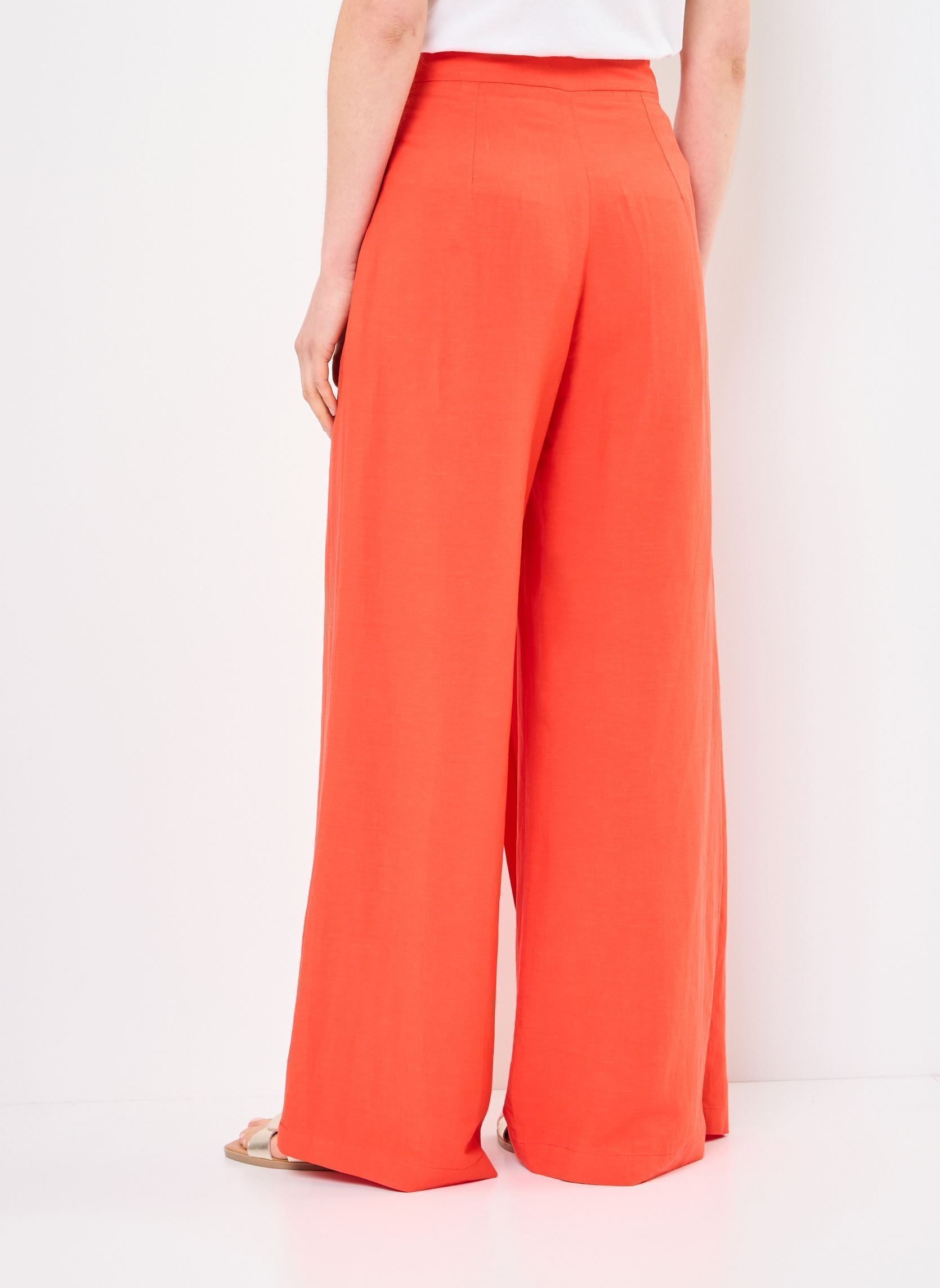 Pantalones anchos FJ-PA-DOMINGO-V mujer naranja La Fée Maraboutée Pantalones anchos FJ-PA-DOMINGO-V mujer naranja Coquelicot