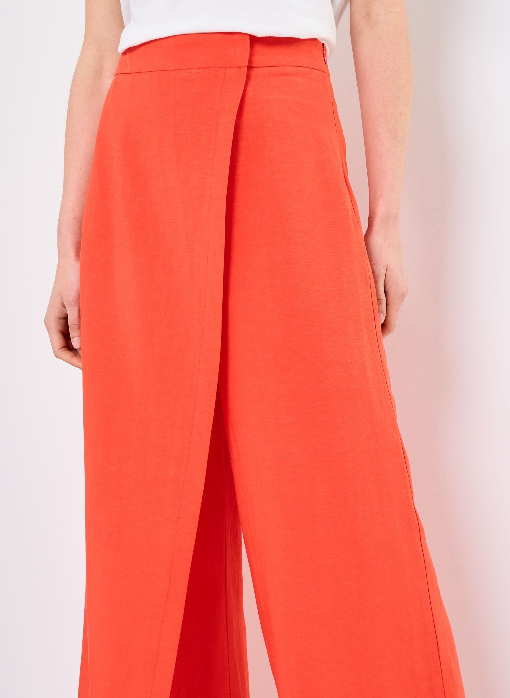 Pantalones anchos FJ-PA-DOMINGO-V mujer naranja La Fée Maraboutée Pantalones anchos FJ-PA-DOMINGO-V mujer naranja Coquelicot