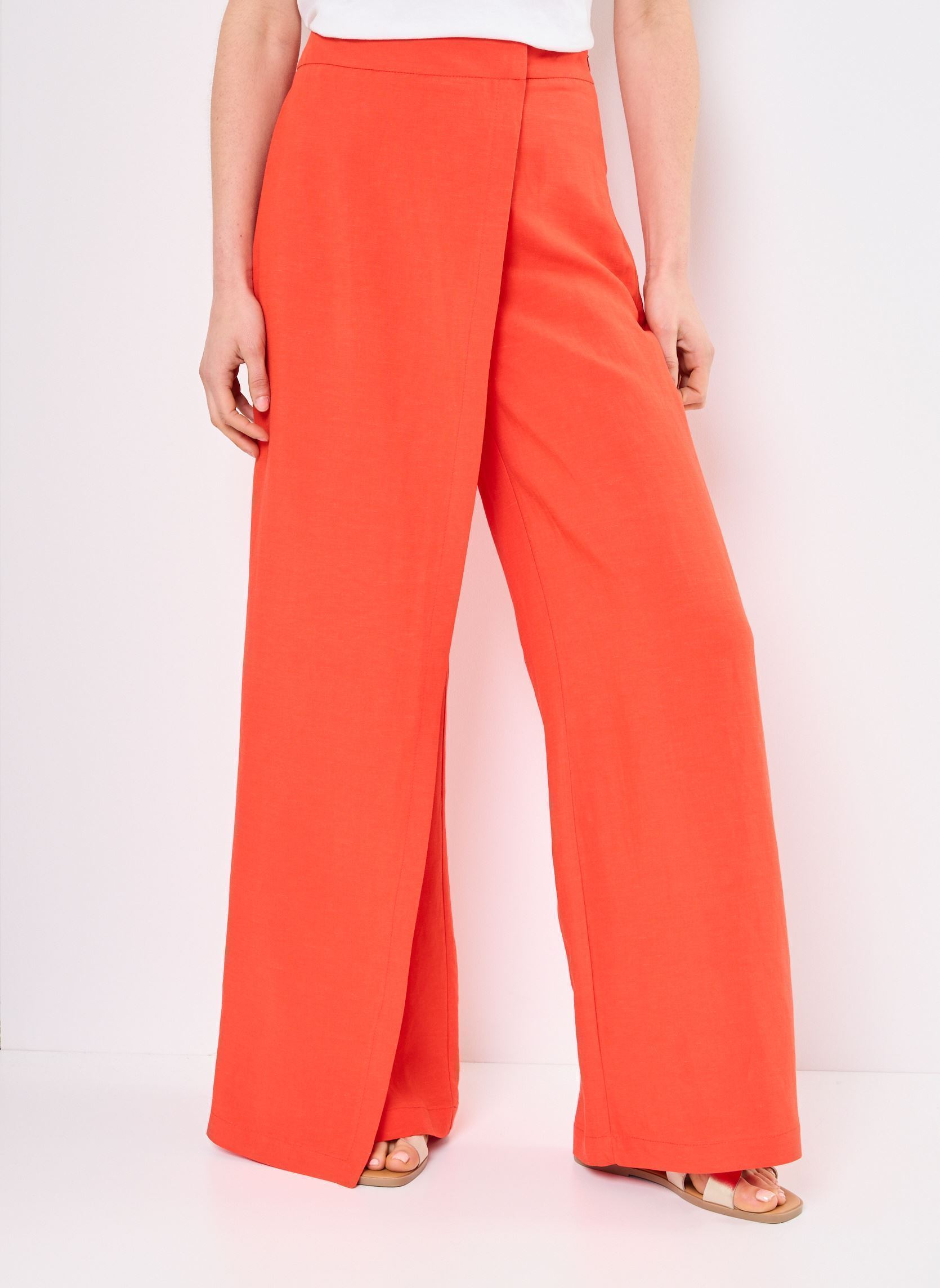 Pantalones anchos FJ-PA-DOMINGO-V mujer naranja La Fée Maraboutée Pantalones anchos FJ-PA-DOMINGO-V mujer naranja Coquelicot