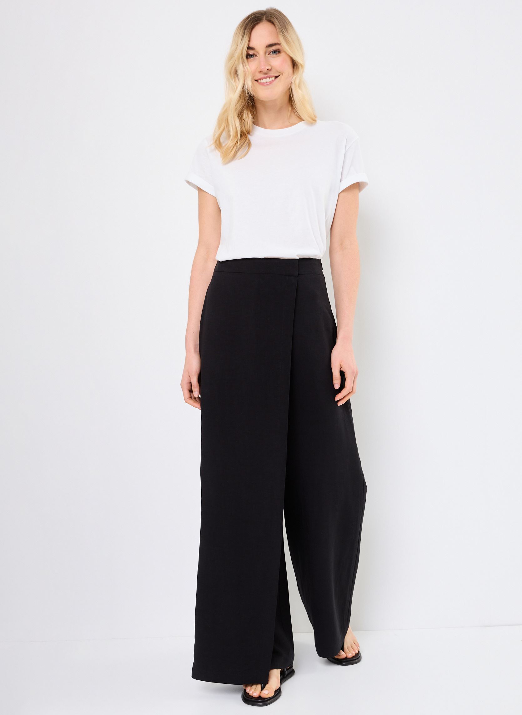 Pantalons larges FJ-PA-DOMINGO-V femme noir La Fée Maraboutée Pantalons larges FJ-PA-DOMINGO-V femme noir Noir