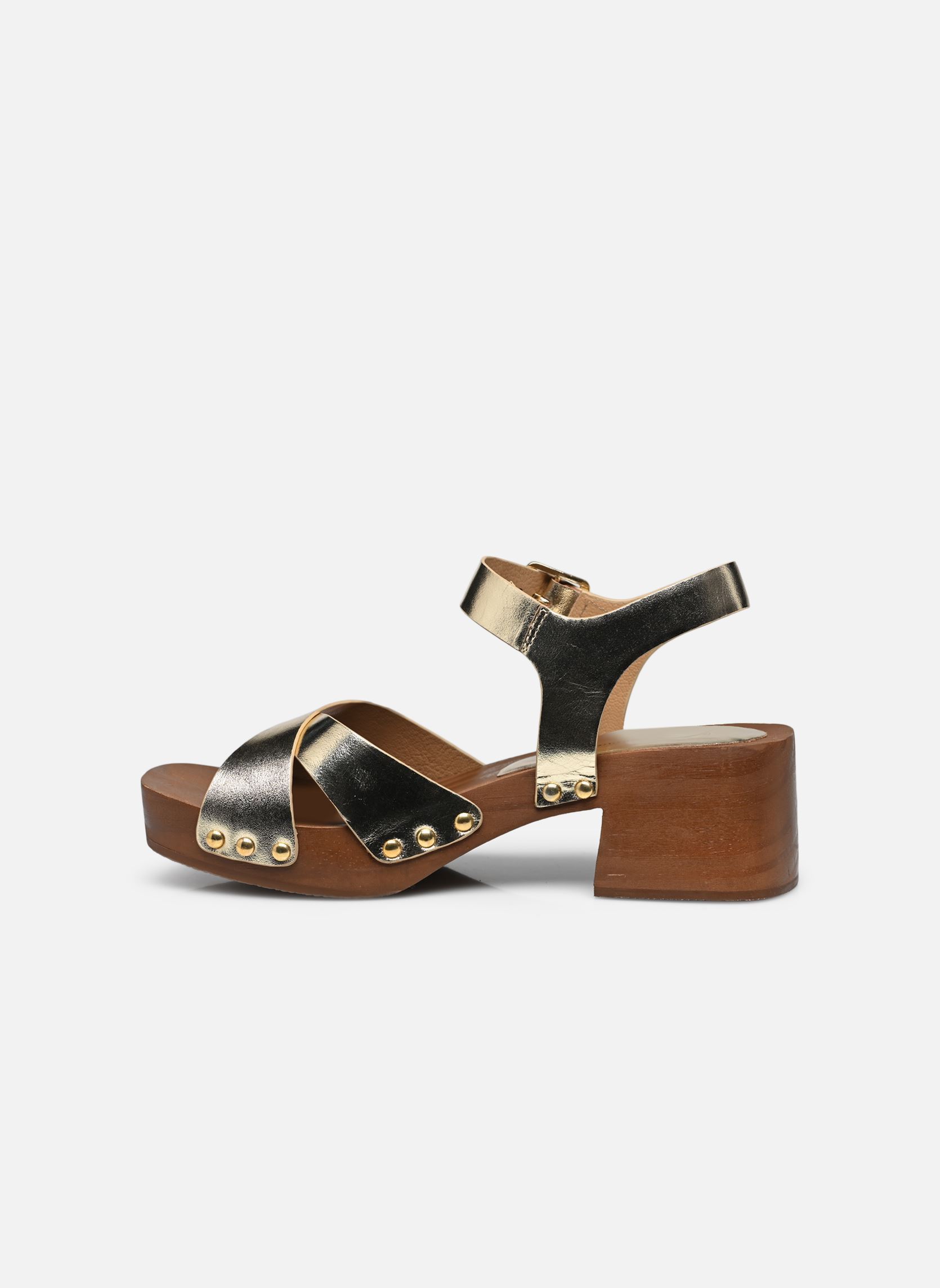Sandalen met sleehak en plateau FJ-AS-DIANDI dames goud en brons La Fée Maraboutée Sandalen met sleehak en plateau FJ-AS-DIANDI dames goud en brons DORE
