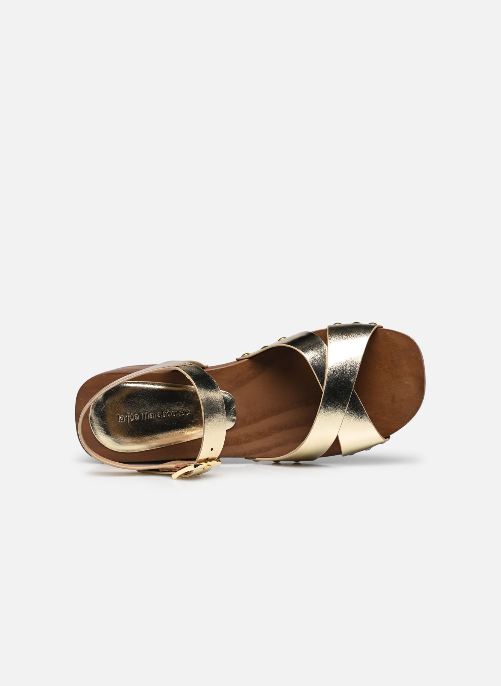 Sandalen met sleehak en plateau FJ-AS-DIANDI dames goud en brons La Fée Maraboutée Sandalen met sleehak en plateau FJ-AS-DIANDI dames goud en brons DORE