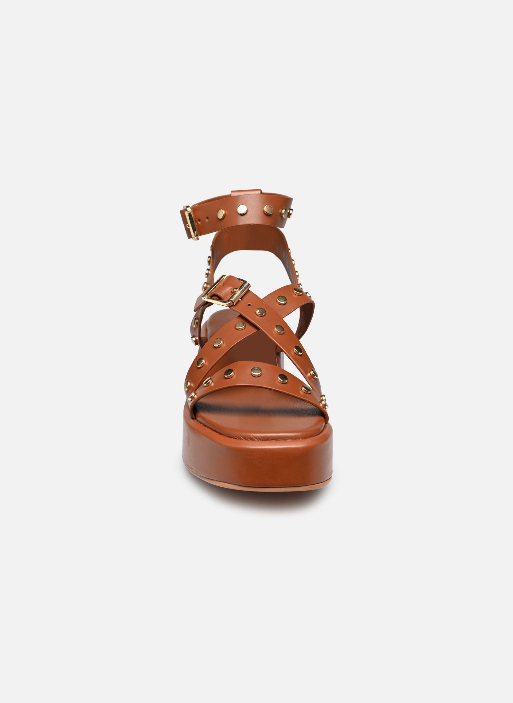 Sandalen met sleehak en plateau FJ-AS-DALILI dames bruin La Fée Maraboutée Sandalen met sleehak en plateau FJ-AS-DALILI dames bruin Cognac