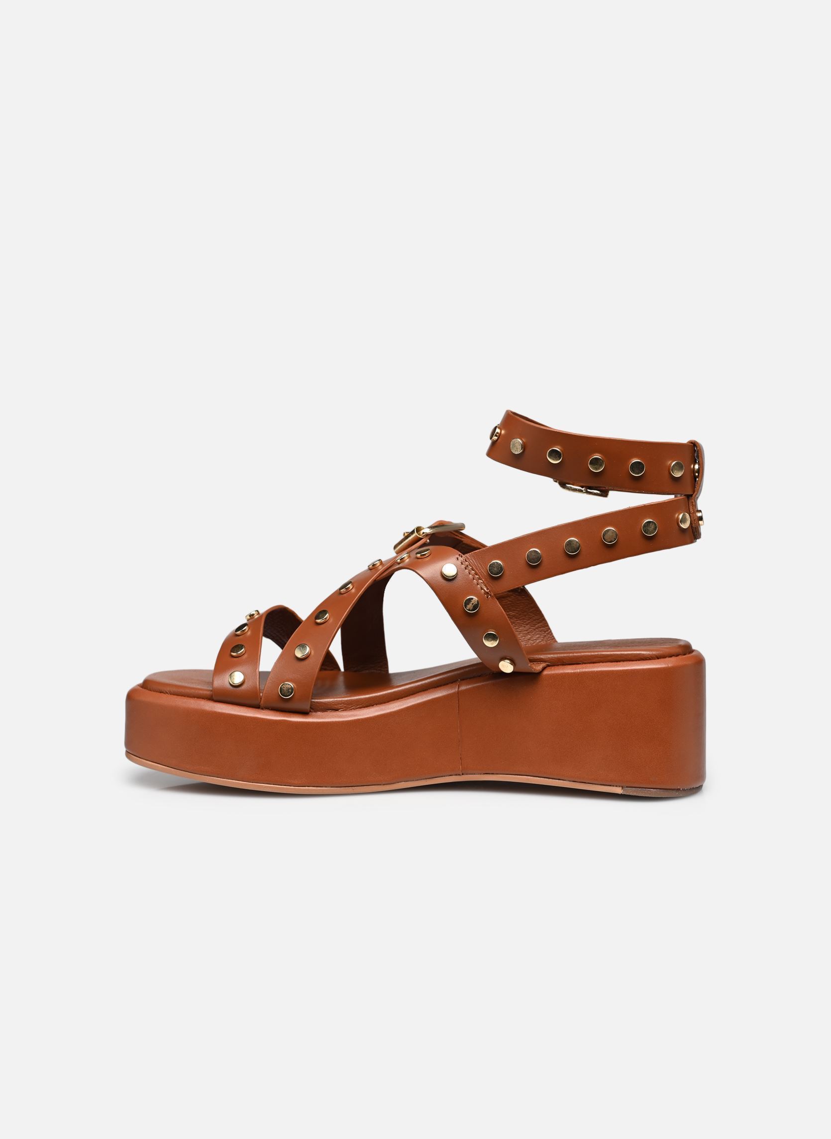 Sandalen met sleehak en plateau FJ-AS-DALILI dames bruin La Fée Maraboutée Sandalen met sleehak en plateau FJ-AS-DALILI dames bruin Cognac