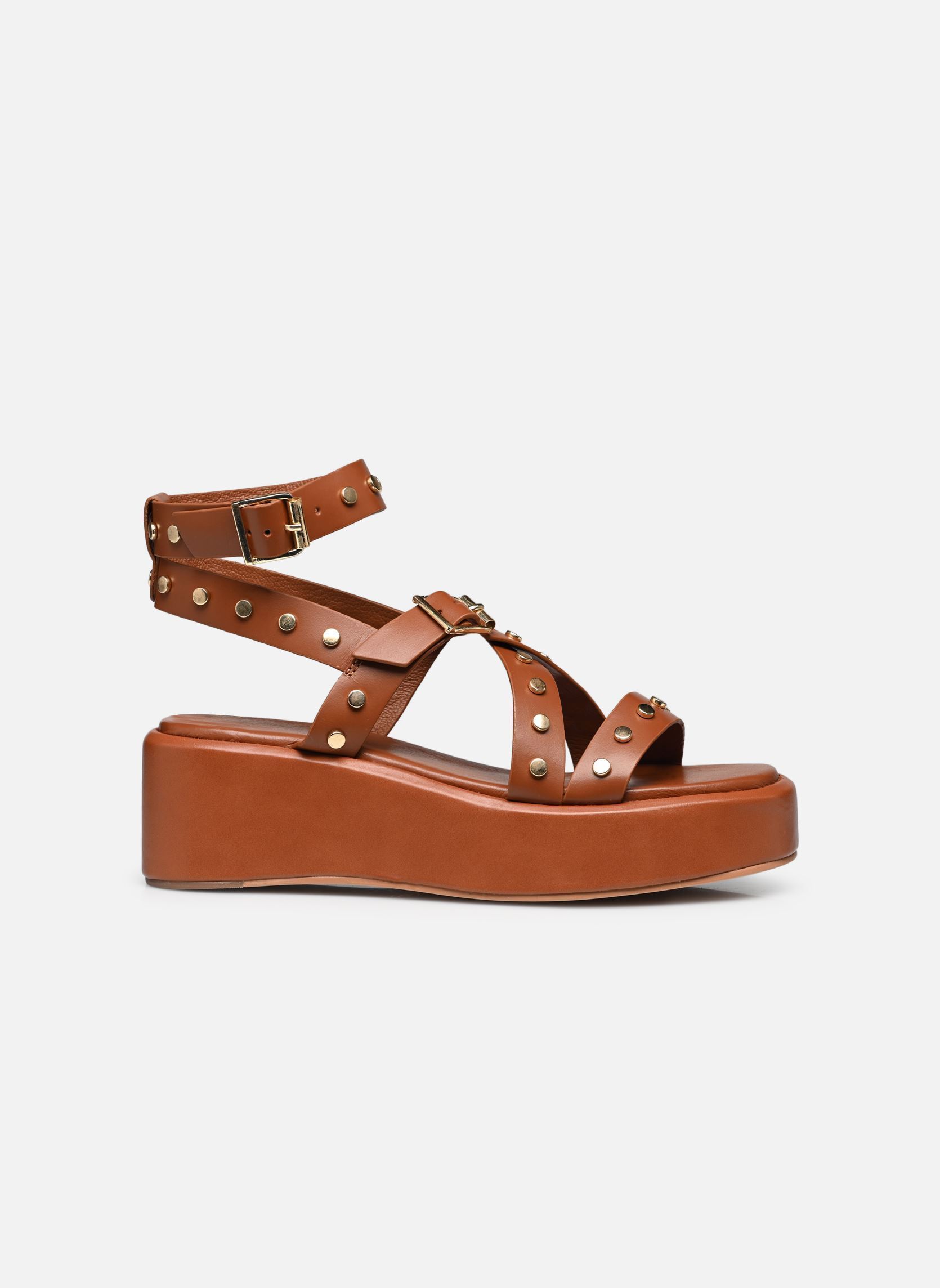 Sandalen met sleehak en plateau FJ-AS-DALILI dames bruin La Fée Maraboutée Sandalen met sleehak en plateau FJ-AS-DALILI dames bruin Cognac