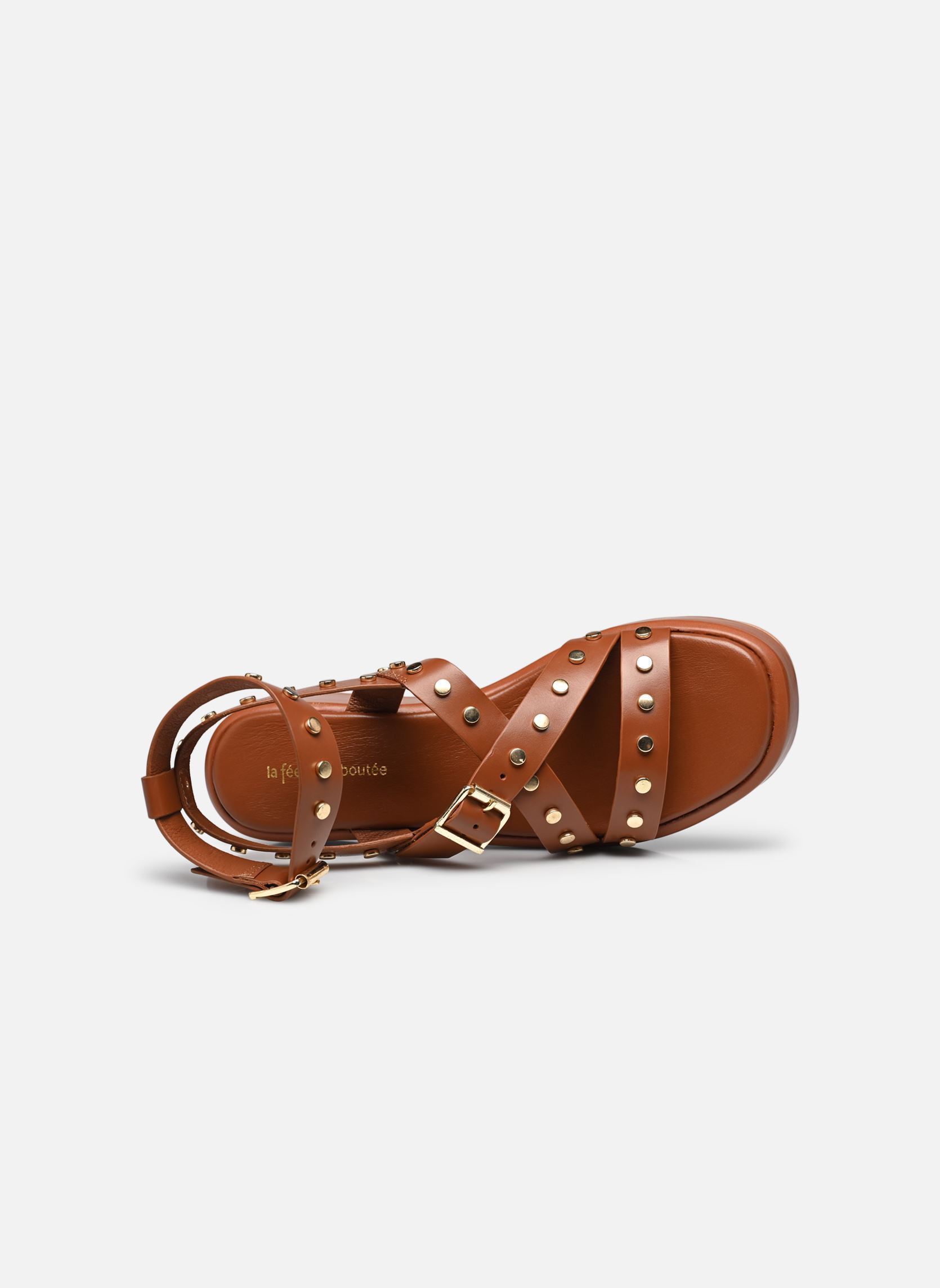 Sandalen met sleehak en plateau FJ-AS-DALILI dames bruin La Fée Maraboutée Sandalen met sleehak en plateau FJ-AS-DALILI dames bruin Cognac