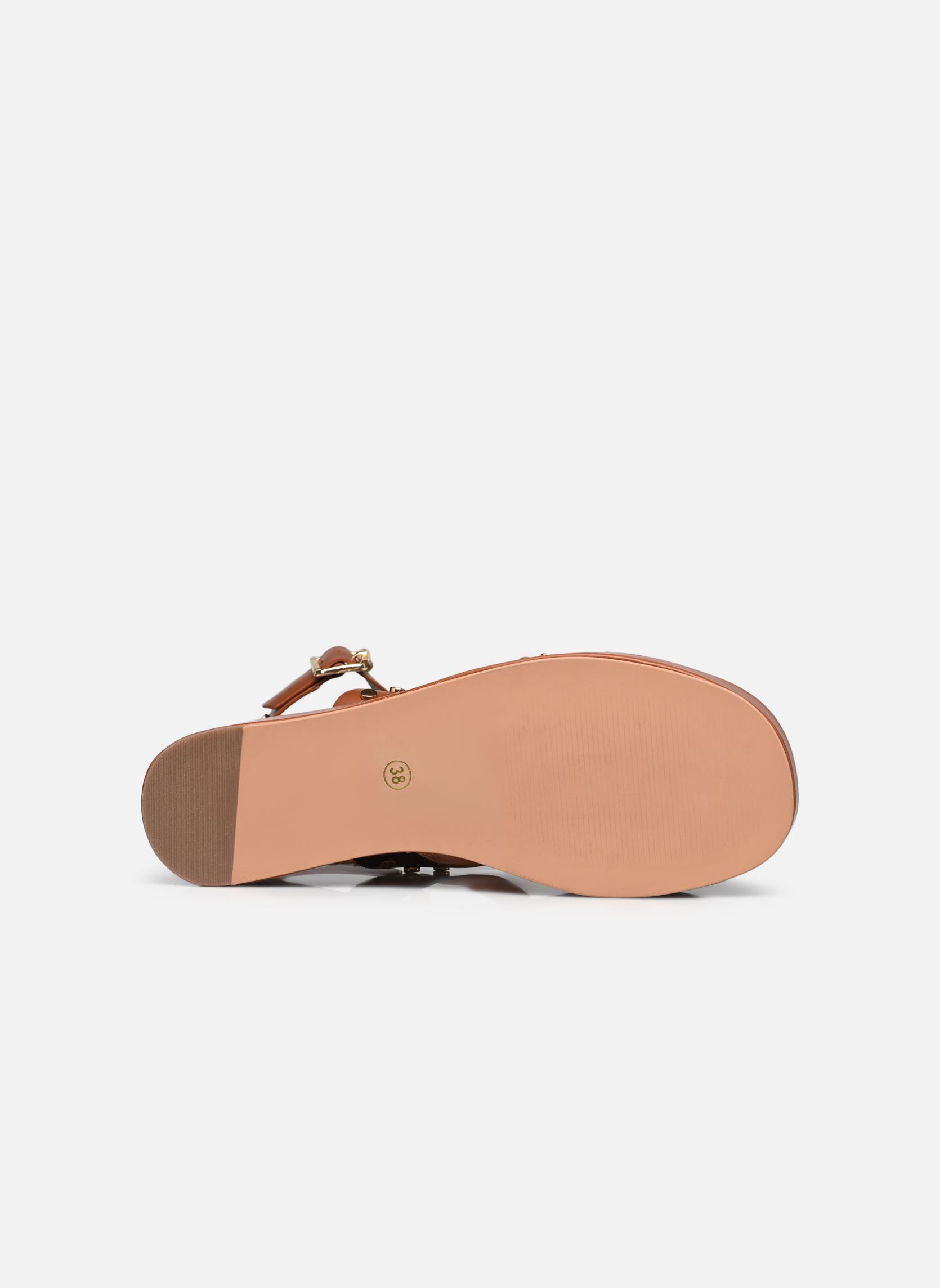 Sandalen met sleehak en plateau FJ-AS-DALILI dames bruin La Fée Maraboutée Sandalen met sleehak en plateau FJ-AS-DALILI dames bruin Cognac