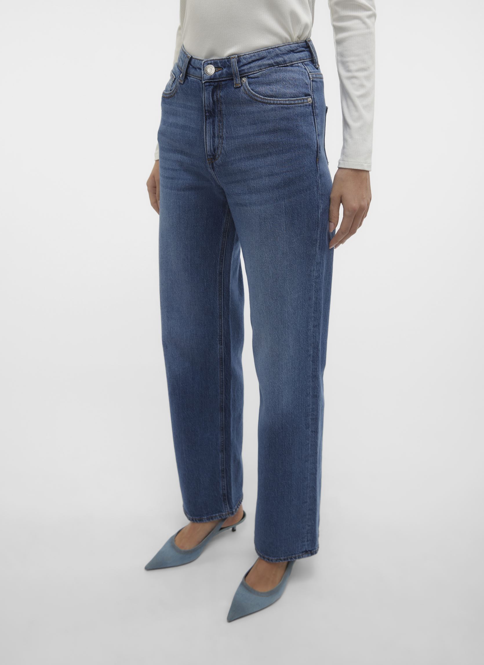Jeans larghi VMTESSA HR WIDE JEANS RA380 GA NOOS donna blu Vero Moda Jeans larghi VMTESSA HR WIDE JEANS RA380 GA NOOS donna blu MEDIUM BLUE DENIM