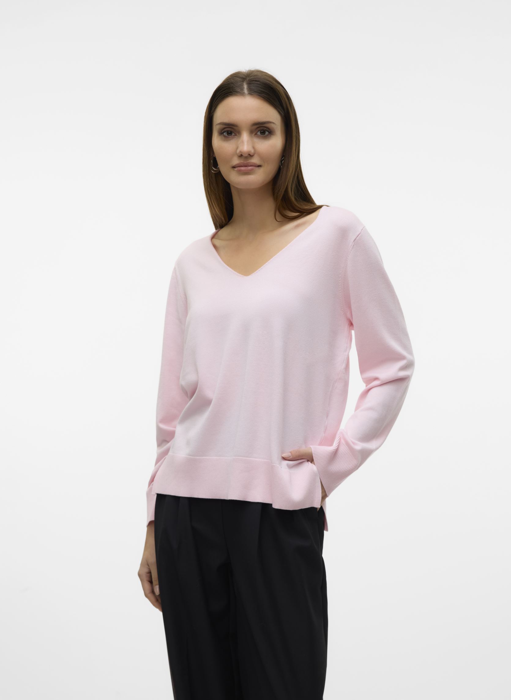 Pullover VMSILJE LS V-NECK PULLOVER GA NOOS damen rosa Vero Moda Pullover VMSILJE LS V-NECK PULLOVER GA NOOS damen rosa PINK-A-BOO