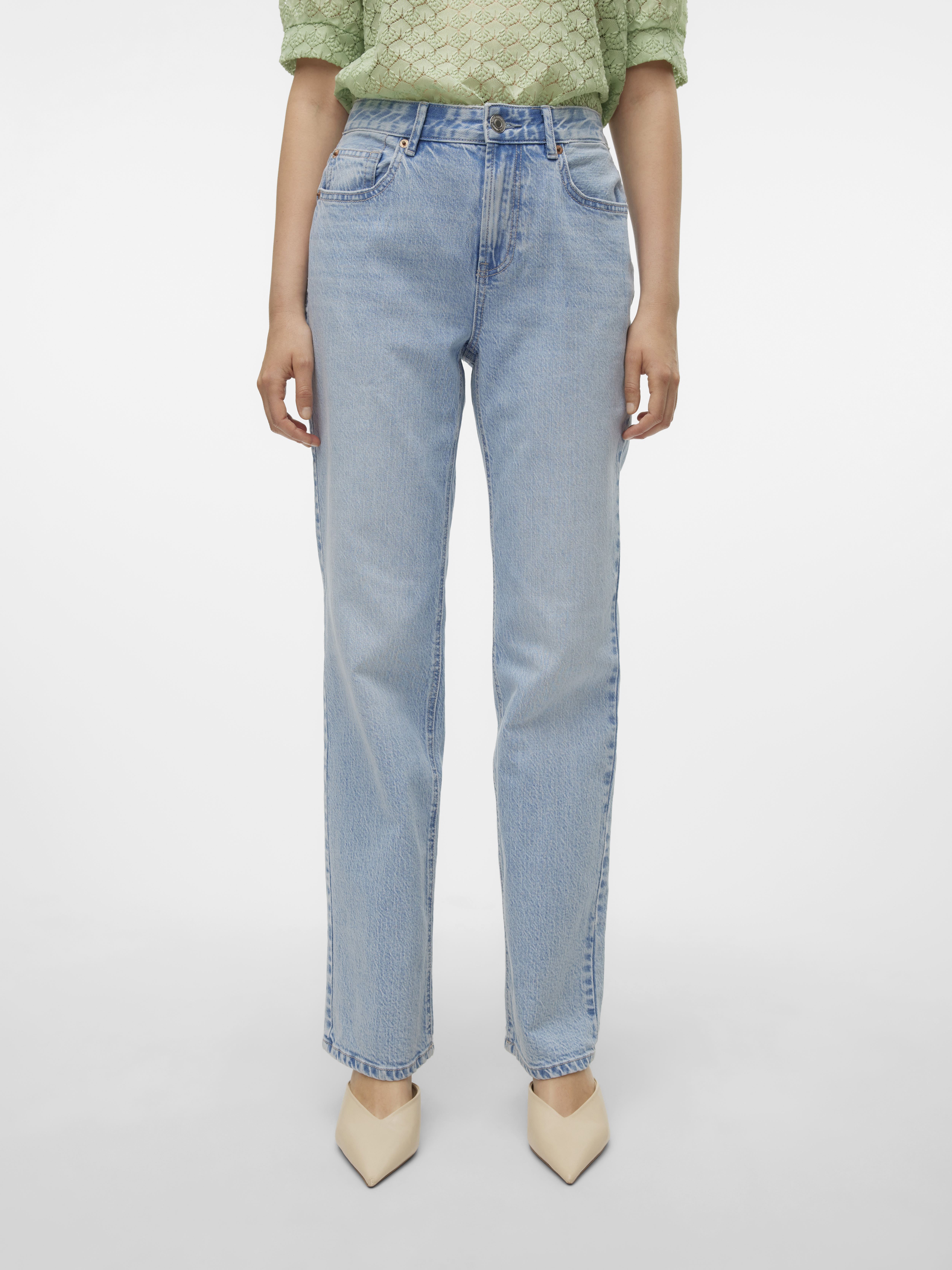 Jeans droit VMTESSA HR STRAIGHT JEANS LI3010 GA NOOS femme bleu Vero Moda Jeans droit VMTESSA HR STRAIGHT JEANS LI3010 GA NOOS femme bleu LIGHT BLUE DENIM