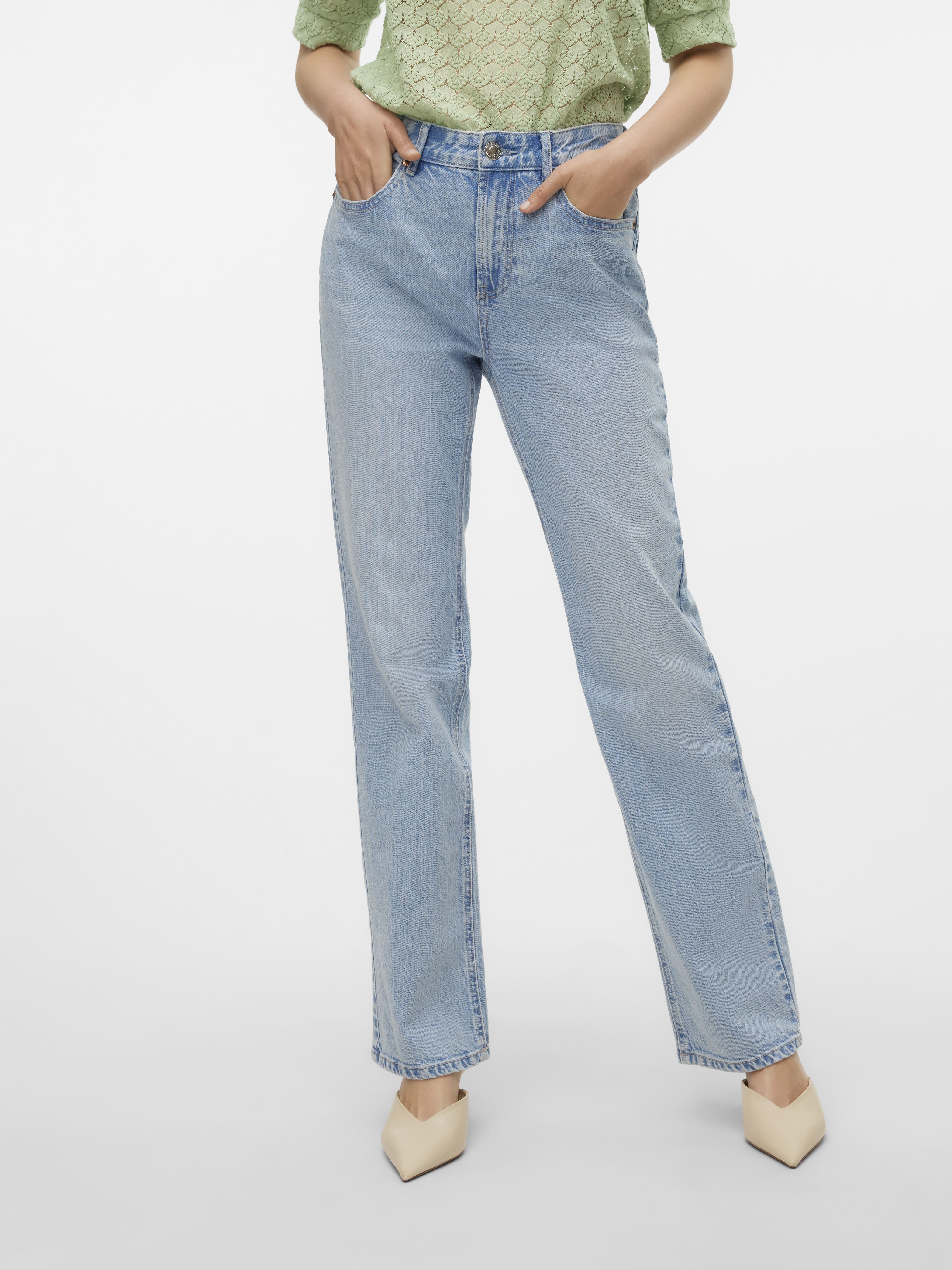 Vêtements Vero Moda VMTESSA HR STRAIGHT JEANS LI3010 GA NOOS pour Accessoires