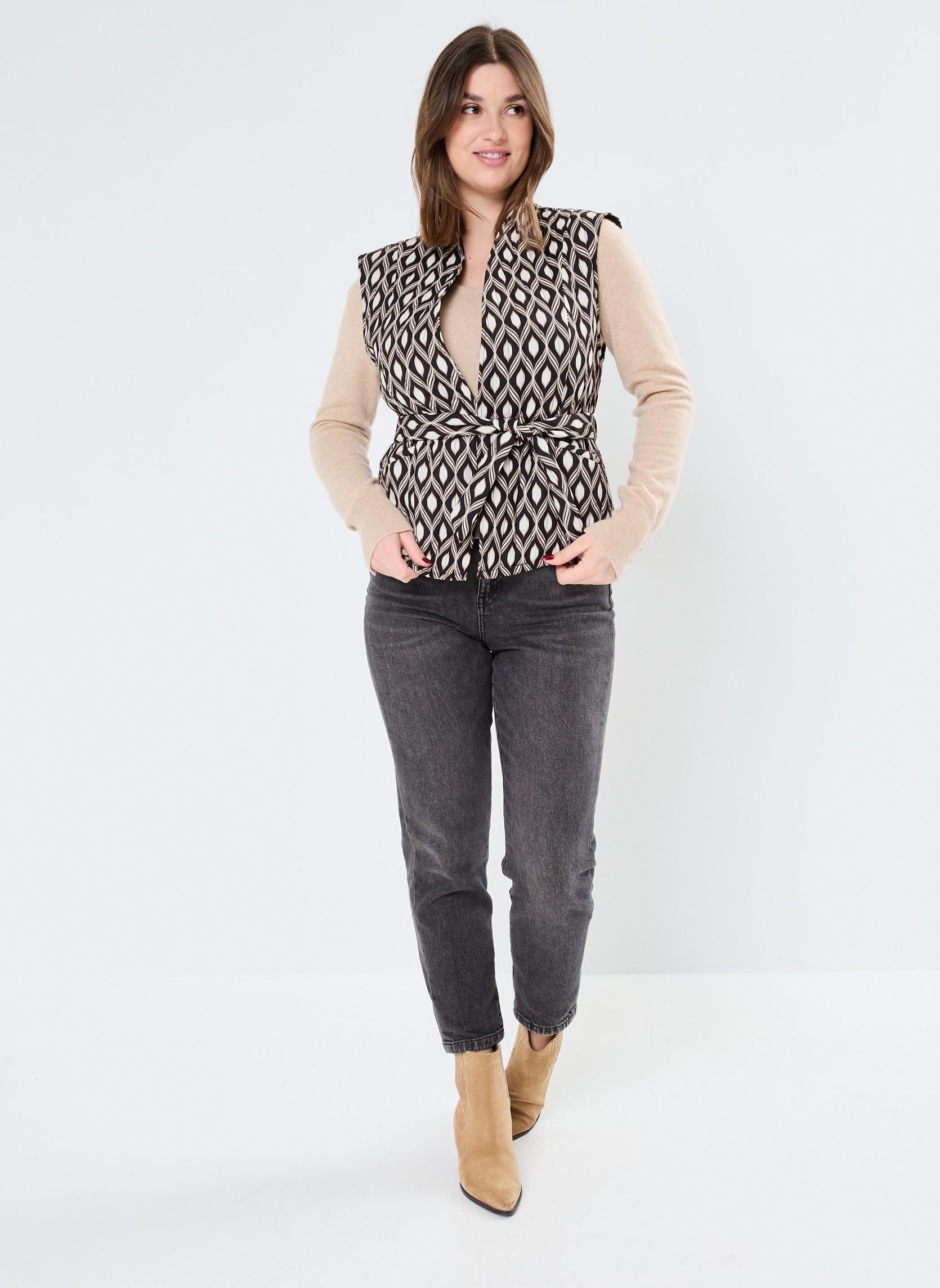 Westen VMVARIA S/L WAISTCOAT WVN BTQ GA damen schwarz Vero Moda Westen VMVARIA S/L WAISTCOAT WVN BTQ GA damen schwarz BLACK