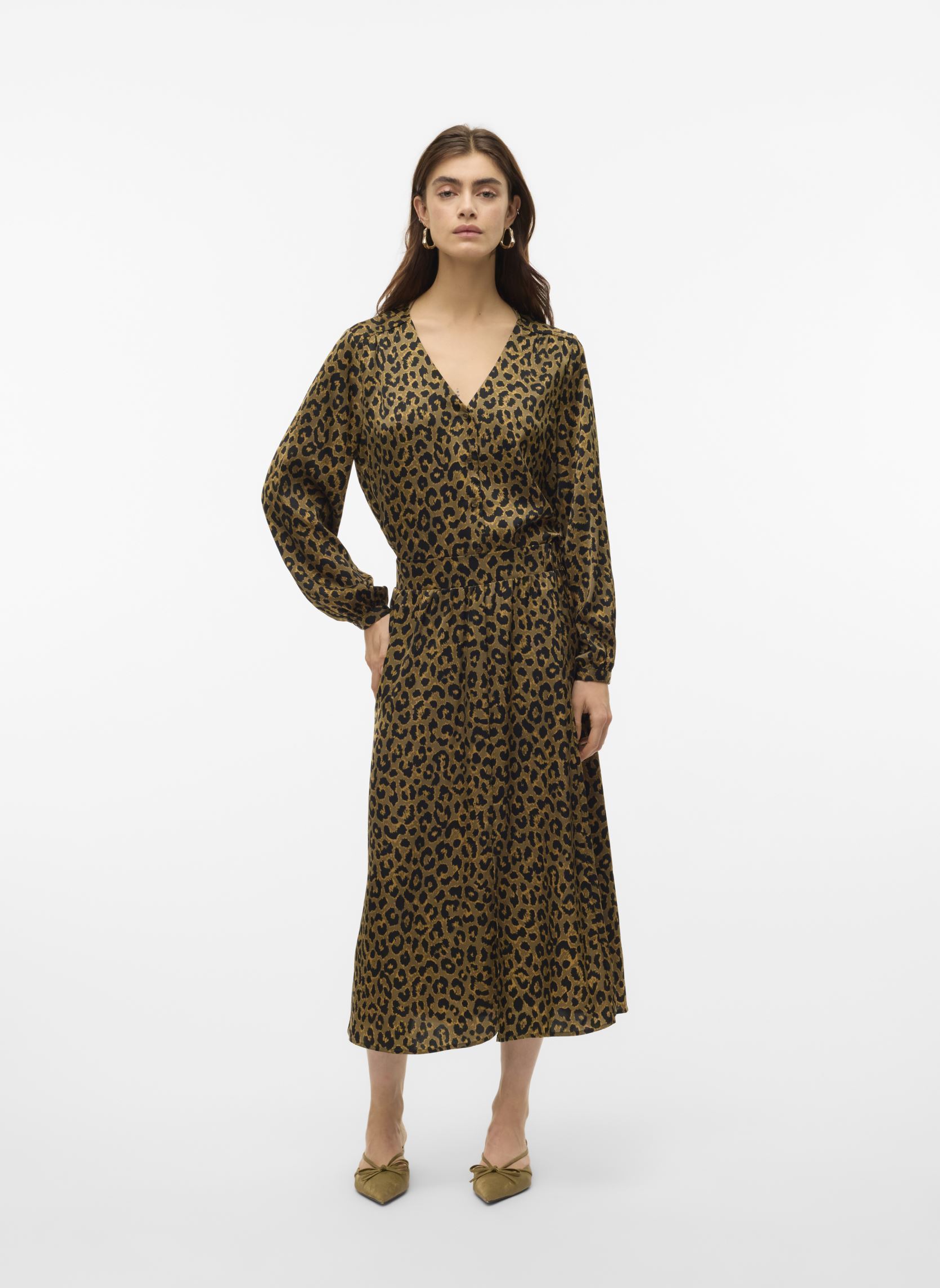 Jupes mi-longues VMAMELA MW 7/8 SKIRT WVN LCS GA femme vert Vero Moda Jupes mi-longues VMAMELA MW 7/8 SKIRT WVN LCS GA femme vert Capers