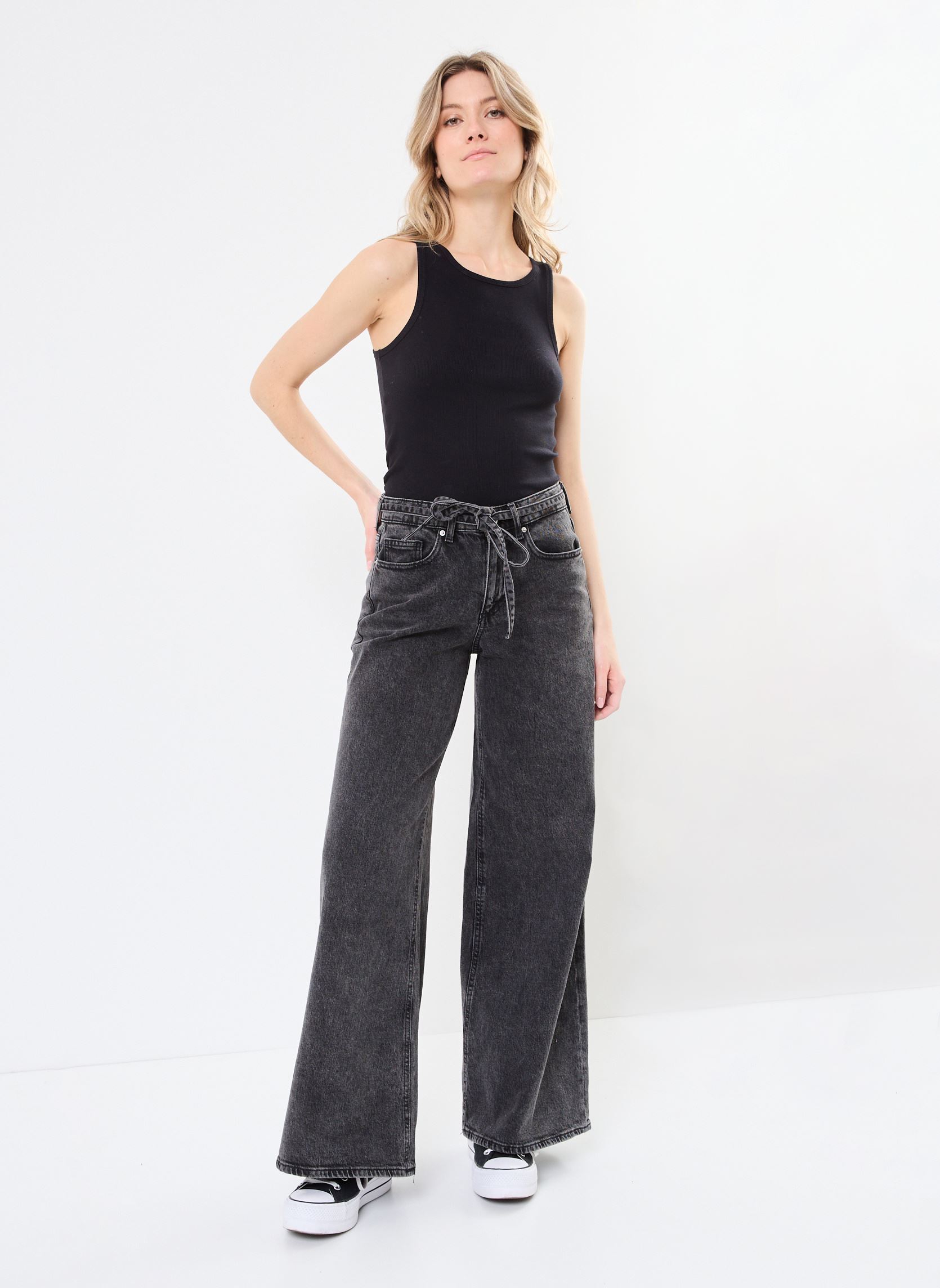Jeans larghi VMANNET MR WIDE JEANS RA131 donna nero Vero Moda Jeans larghi VMANNET MR WIDE JEANS RA131 donna nero Black Denim