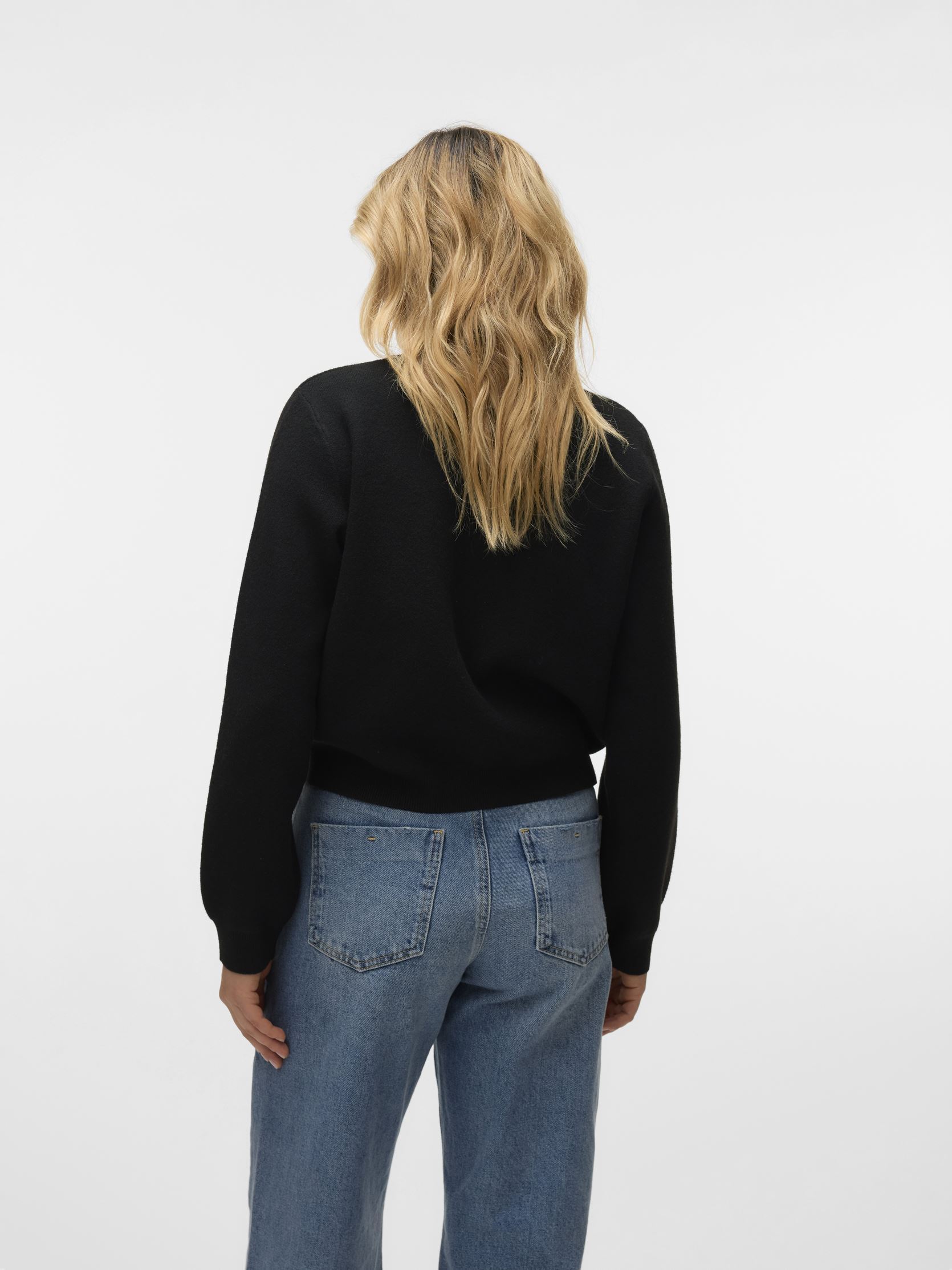 Vesten VMAPPLE LS O-NECK BOMBER CARDIGAN GA dames zwart Vero Moda Vesten VMAPPLE LS O-NECK BOMBER CARDIGAN GA dames zwart Black