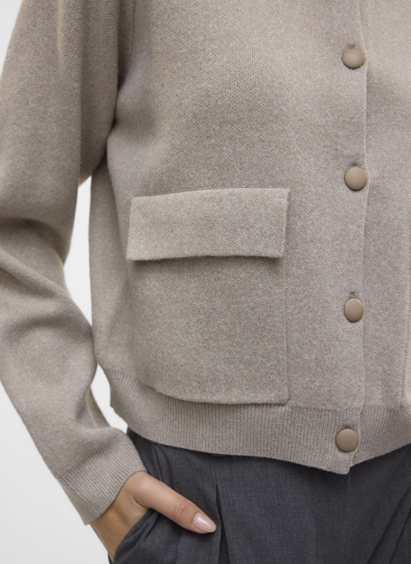 Gilets VMAPPLE LS O-NECK BOMBER CARDIGAN GA femme beige Vero Moda Gilets VMAPPLE LS O-NECK BOMBER CARDIGAN GA femme beige Birch