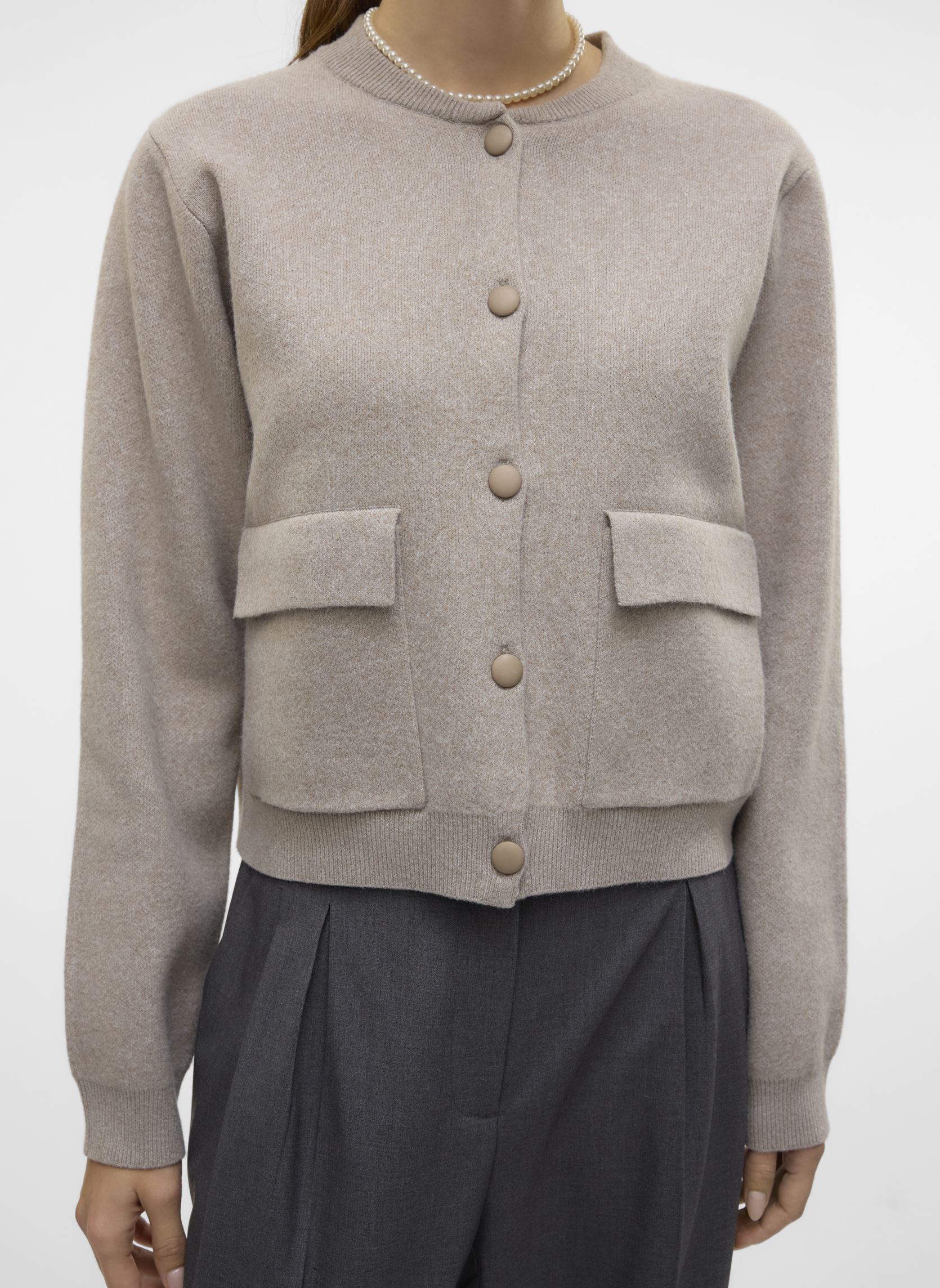 Vêtements Vero Moda VMAPPLE LS O NECK BOMBER CARDIGAN GA pour Accessoires