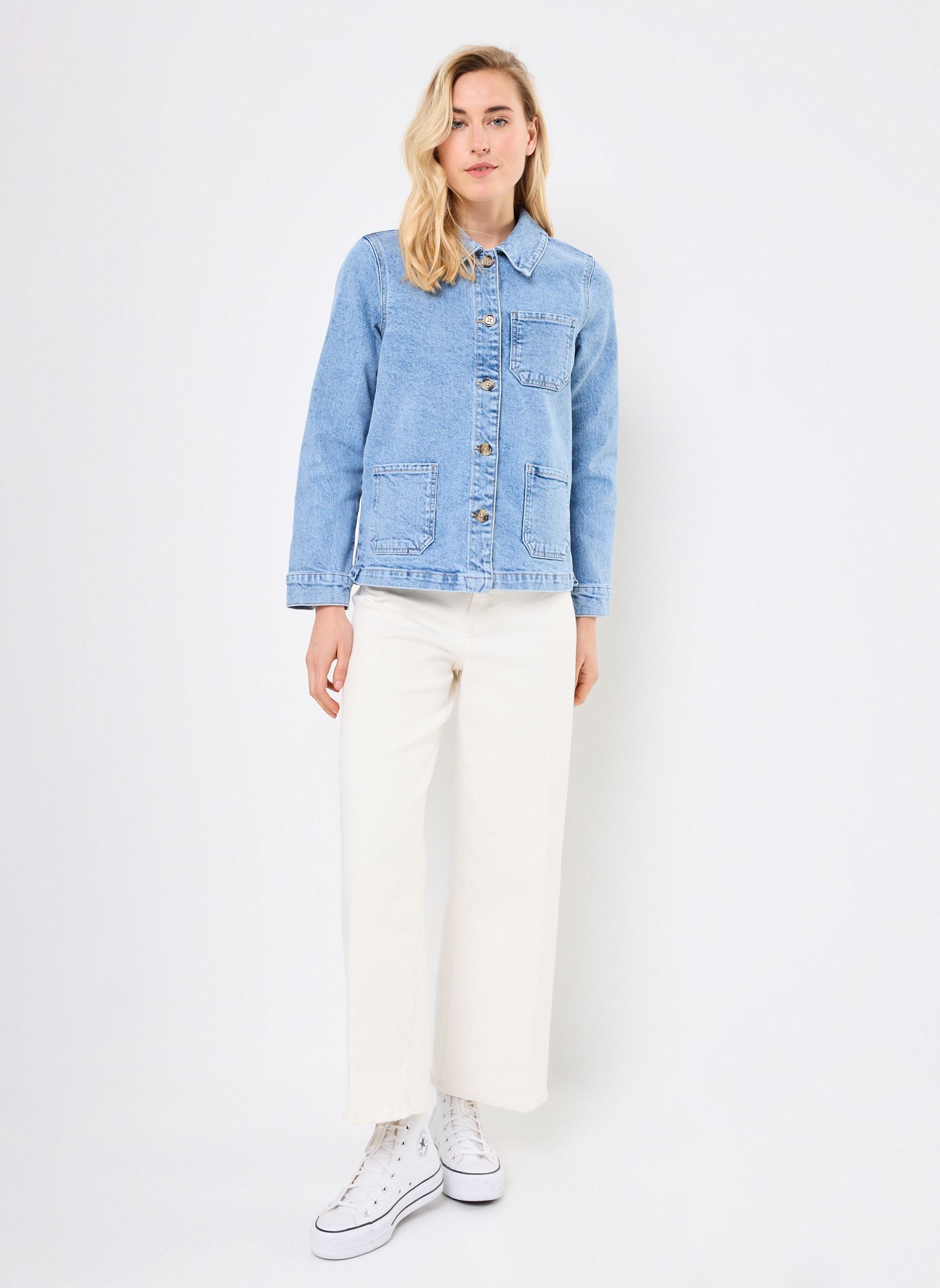 Vestes en jean VMKISSELY LS LOOSE DNM JACKET VI3478 LCS femme bleu Vero Moda Vestes en jean VMKISSELY LS LOOSE DNM JACKET VI3478 LCS femme bleu Light Blue Denim