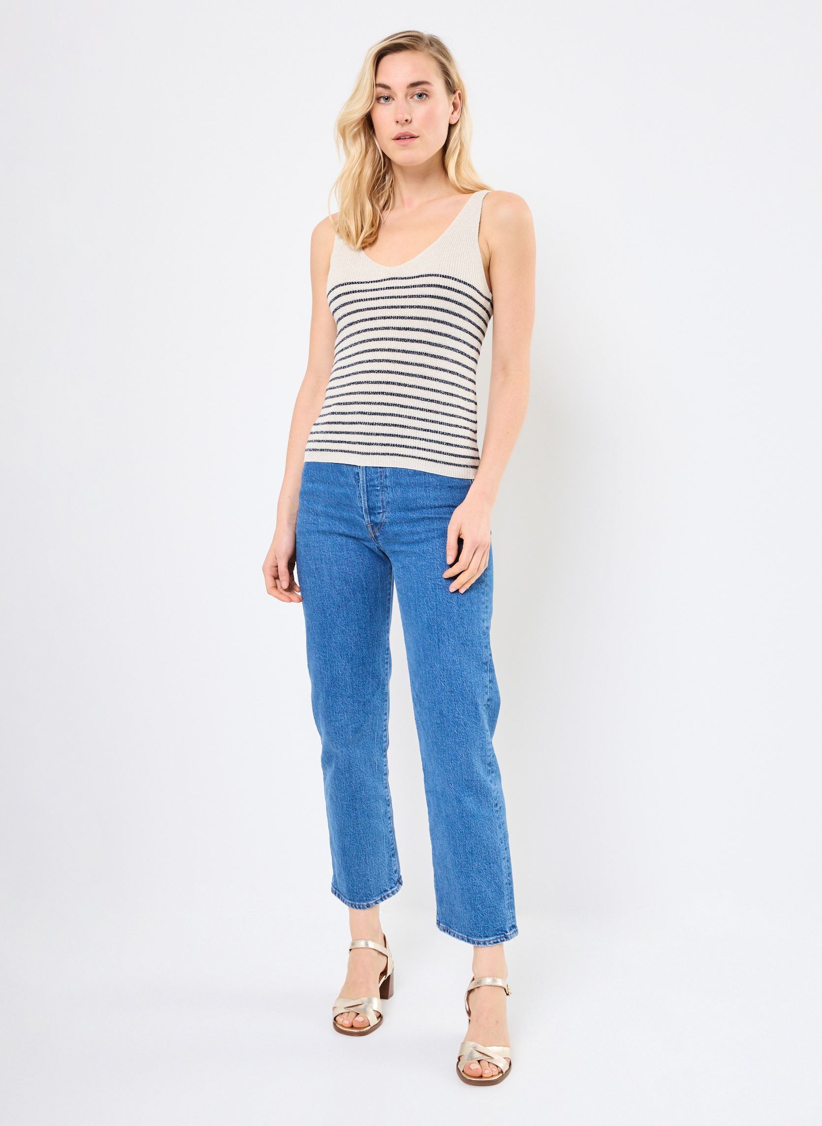 Débardeurs VMNEWLEXSUN SHINE SL TOP REP femme beige Vero Moda Débardeurs VMNEWLEXSUN SHINE SL TOP REP femme beige Birch