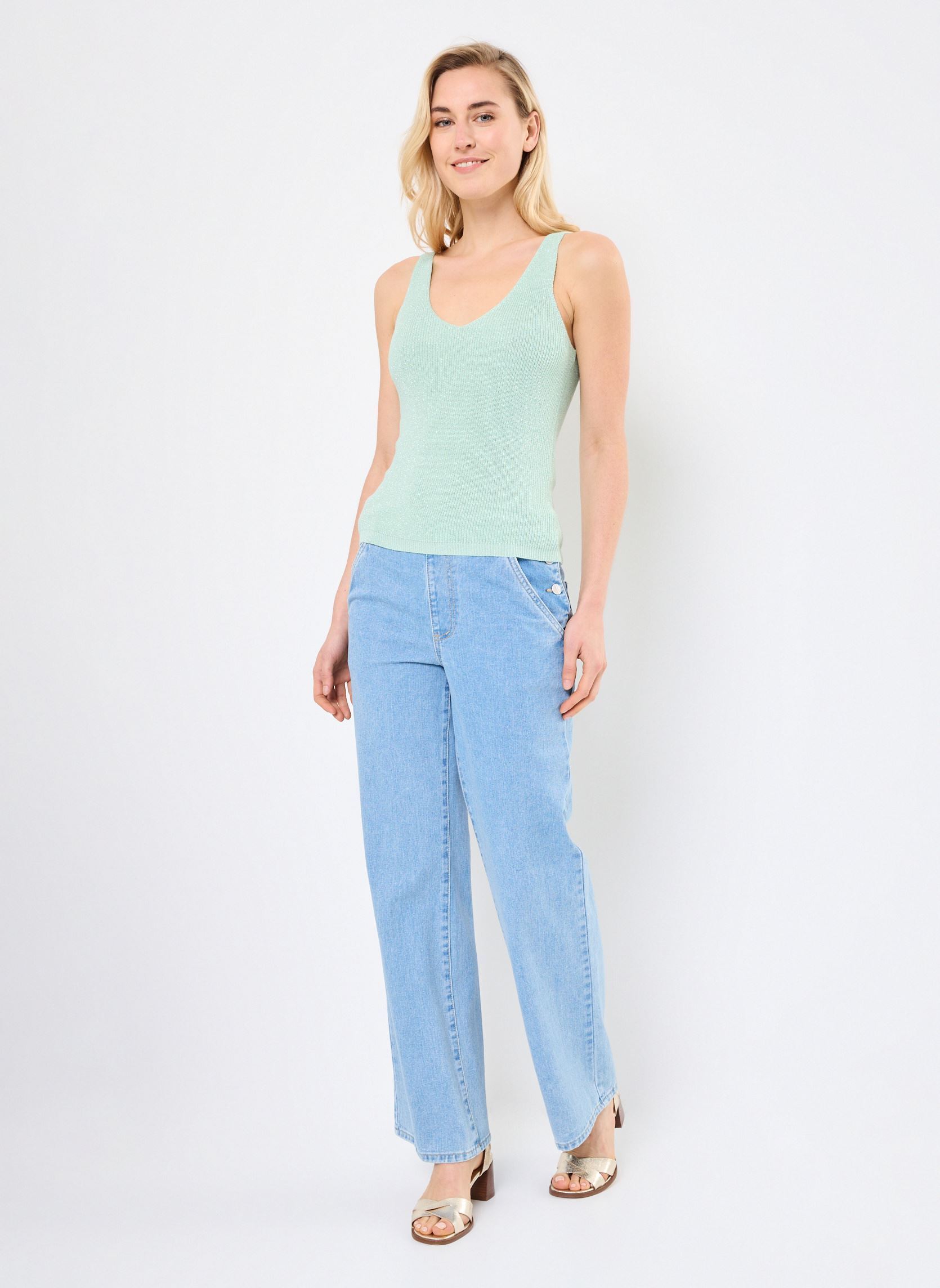 Canotte VMNEWLEXSUN SHINE SL TOP REP donna verde Vero Moda Canotte VMNEWLEXSUN SHINE SL TOP REP donna verde Birds Egg Green
