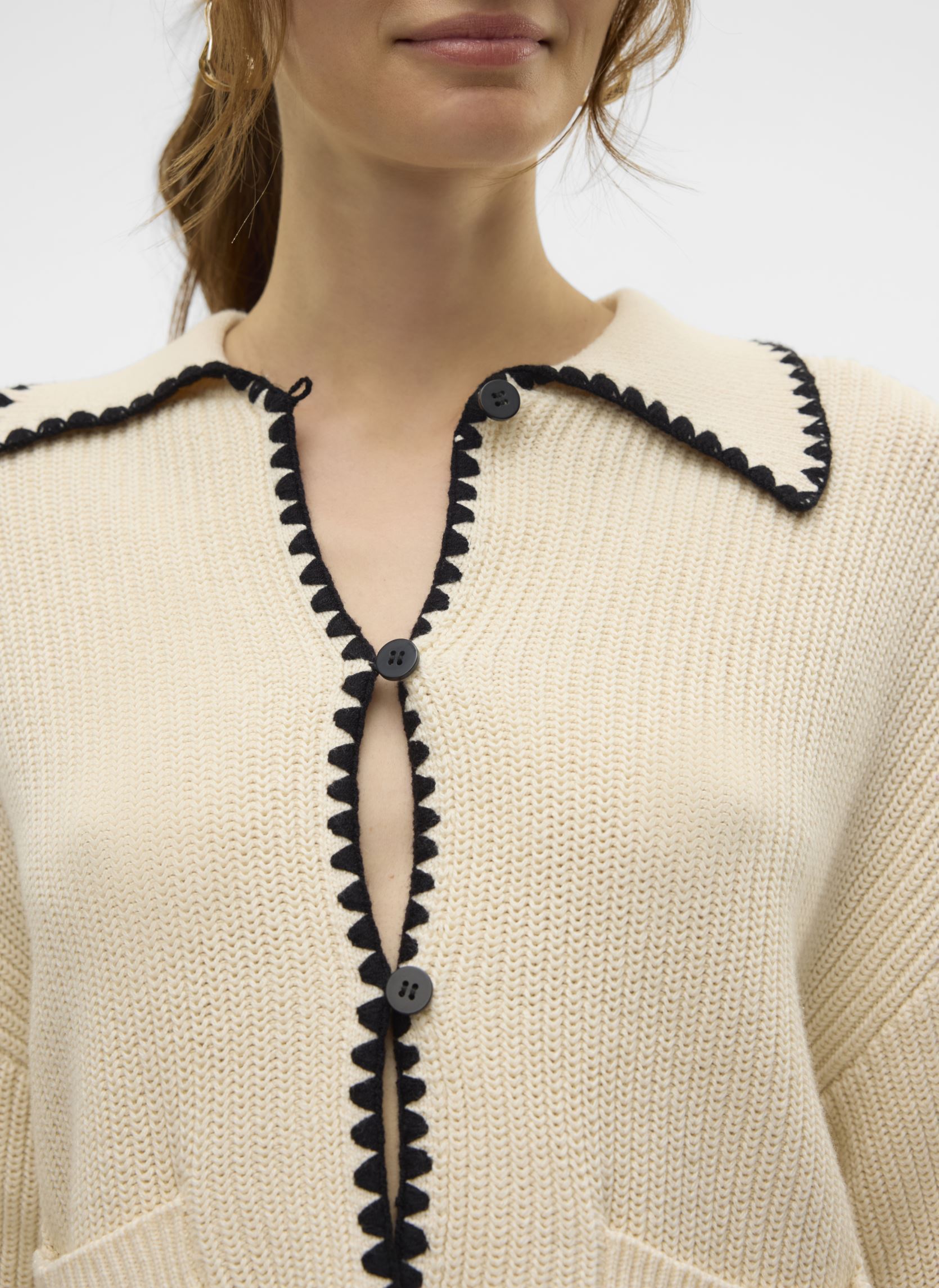 Gilets VMPOMELO LS POLONECK CARDIGAN femme beige Vero Moda Gilets VMPOMELO LS POLONECK CARDIGAN femme beige Birch