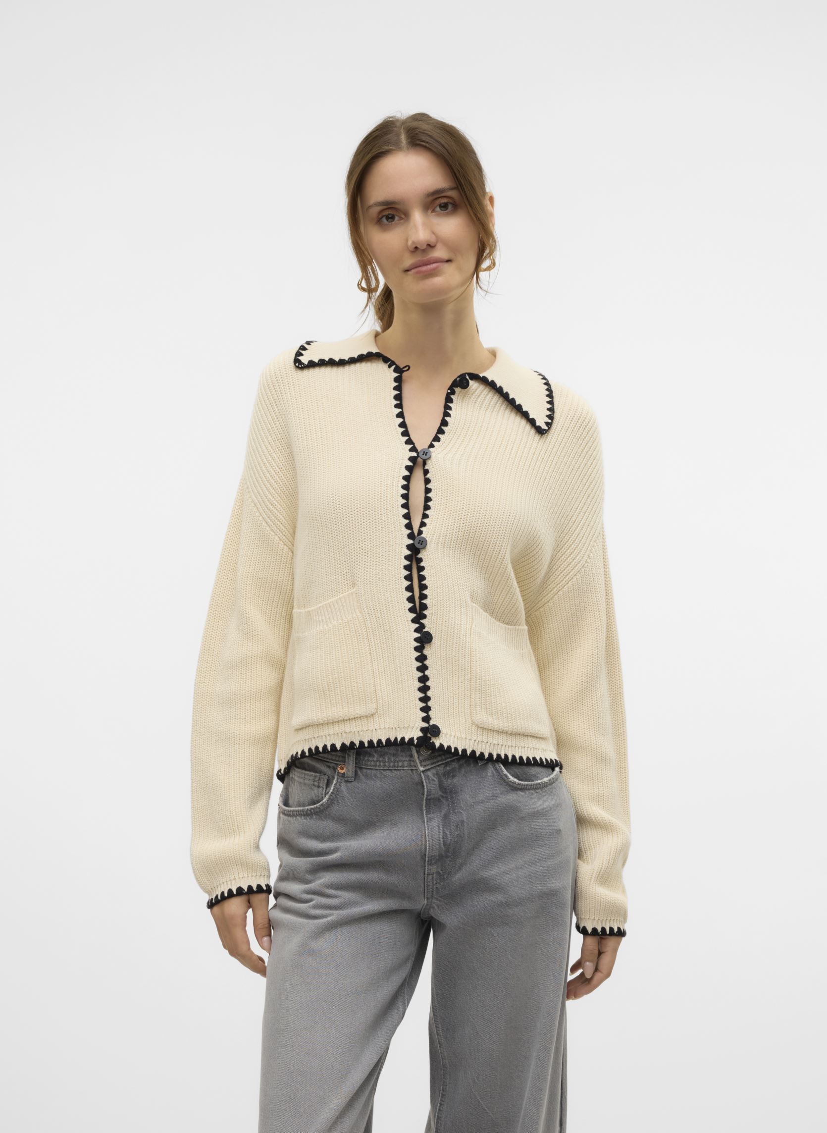 Vêtements Vero Moda VMPOMELO LS POLONECK CARDIGAN pour Accessoires