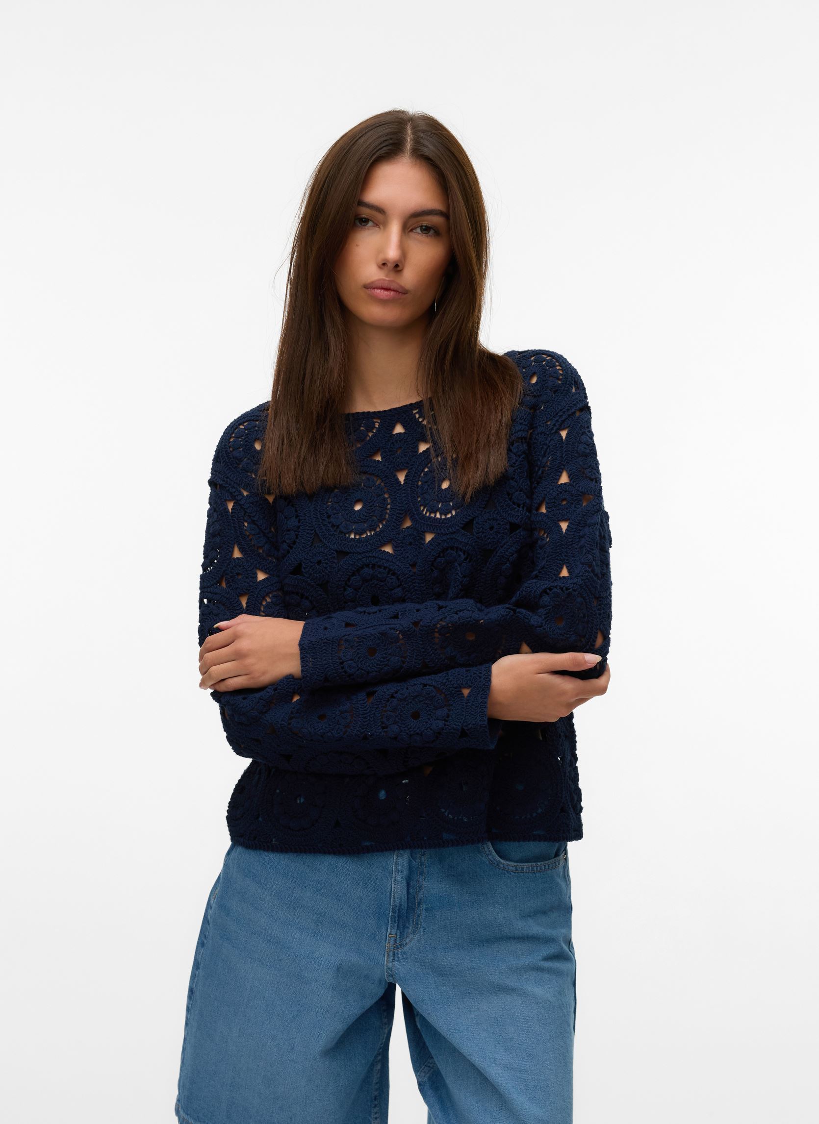 Vêtements Vero Moda VMDAFFODIL LS BOATNECK PULLOVER PRM pour Accessoires