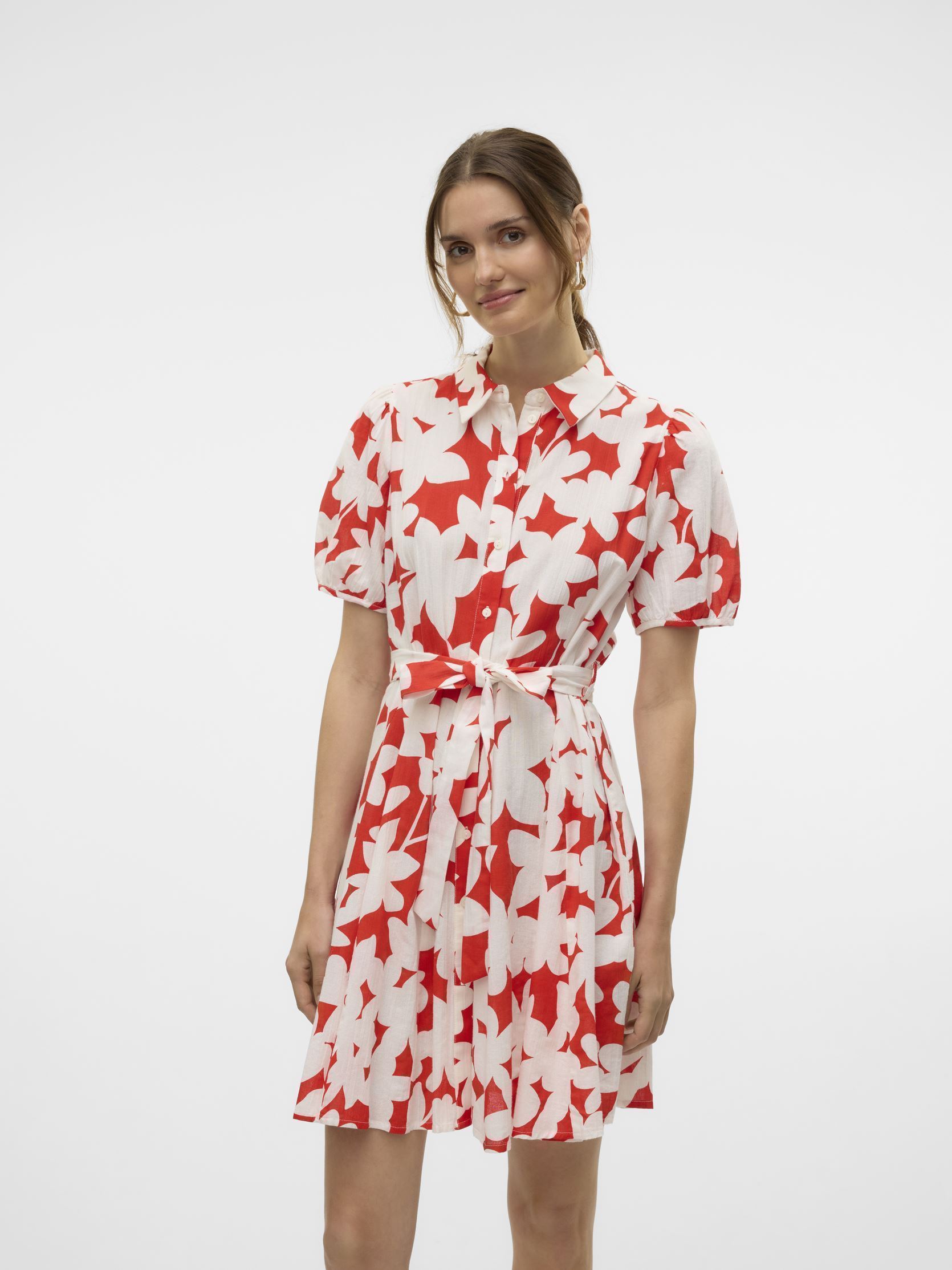 Vêtements Vero Moda VMDICTHE 24 SHORT VOLUME DRESS WVN GA pour Accessoires