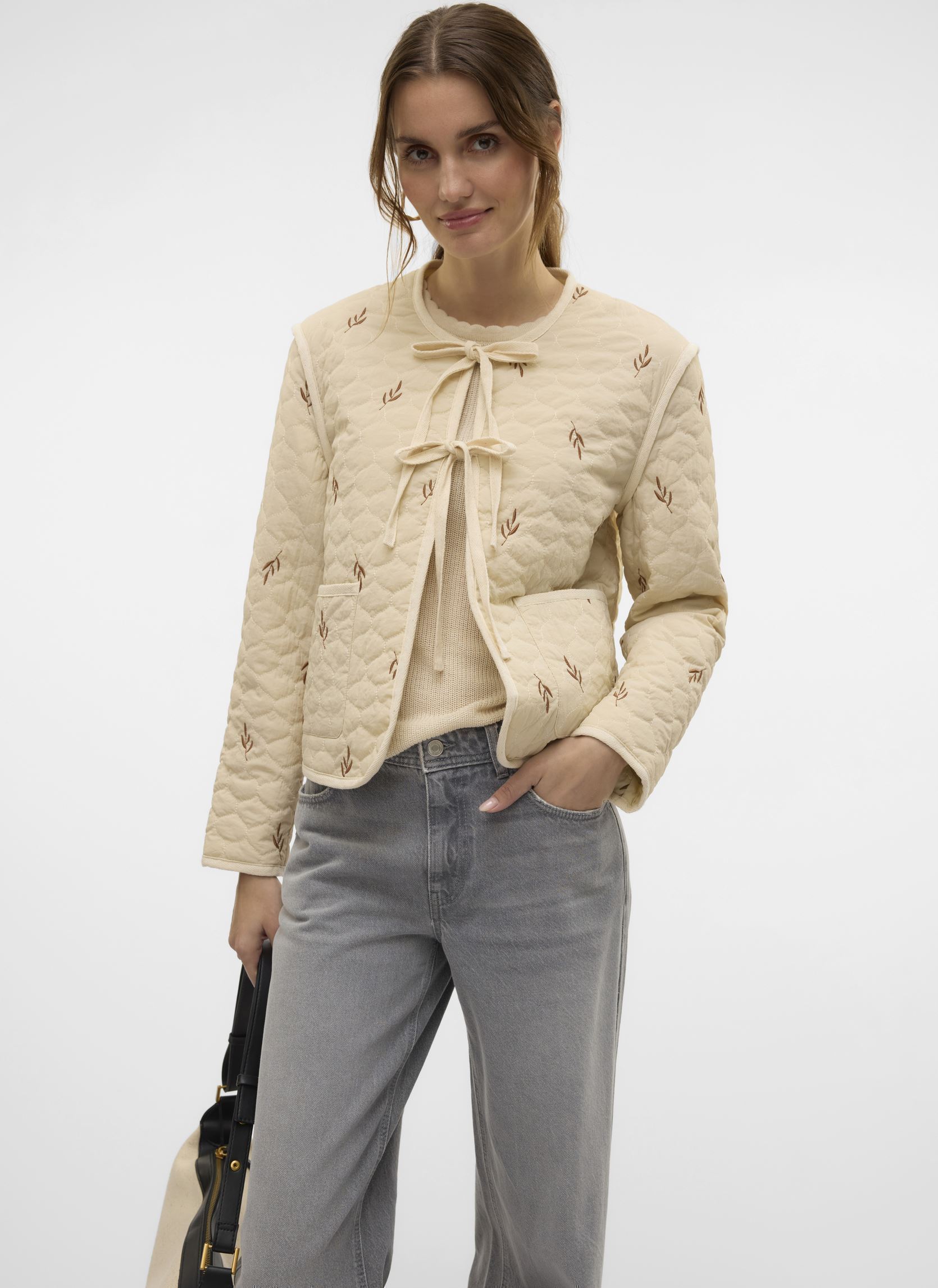 Vestes VMEVELYN SHORT JACKET femme beige Vero Moda Vestes VMEVELYN SHORT JACKET femme beige Oatmeal
