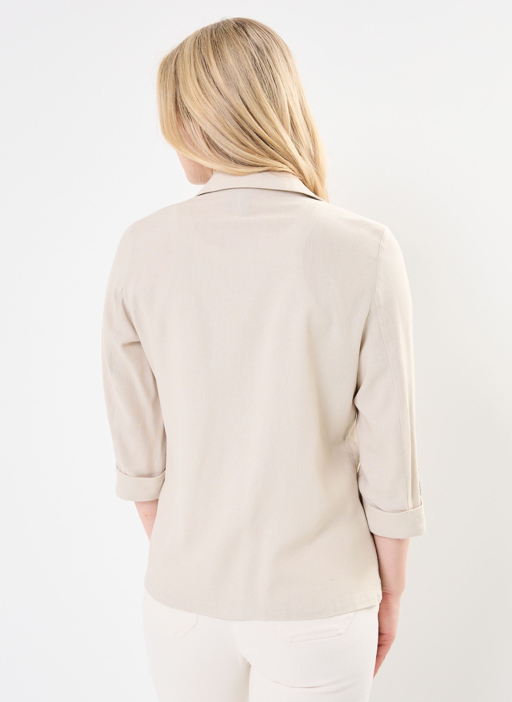 Vestes de blazer VMJESMILO 3/4 LOOSE BLAZER WVN GA NOOS femme beige Vero Moda Vestes de blazer VMJESMILO 3/4 LOOSE BLAZER WVN GA NOOS femme beige SILVER LINING