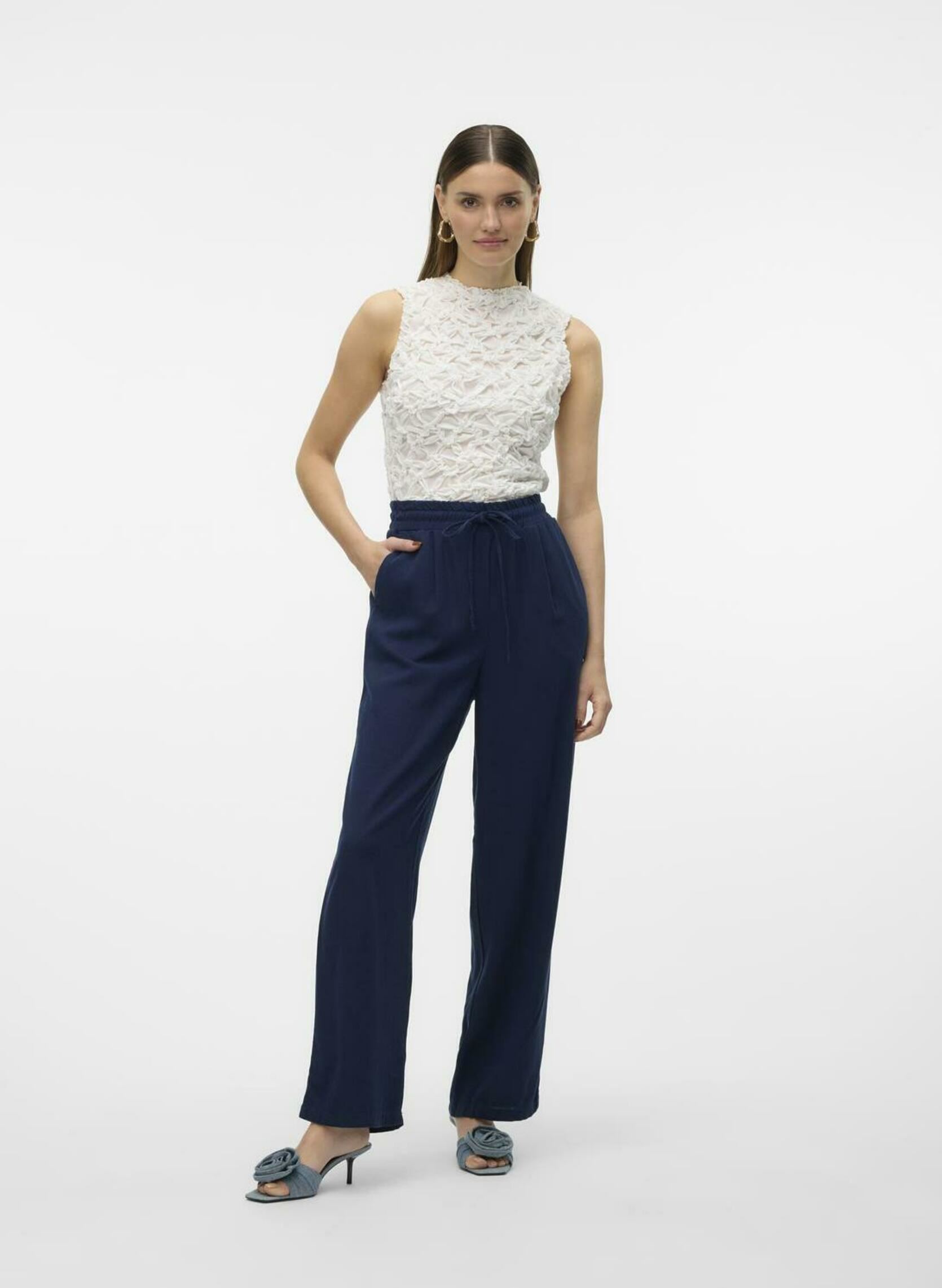 VERO MODA Vmrie L/S Shirt Wvn Btq Ga Camicia a Maniche Lunghe, Balsamo Verde/AOP:, XS Donna