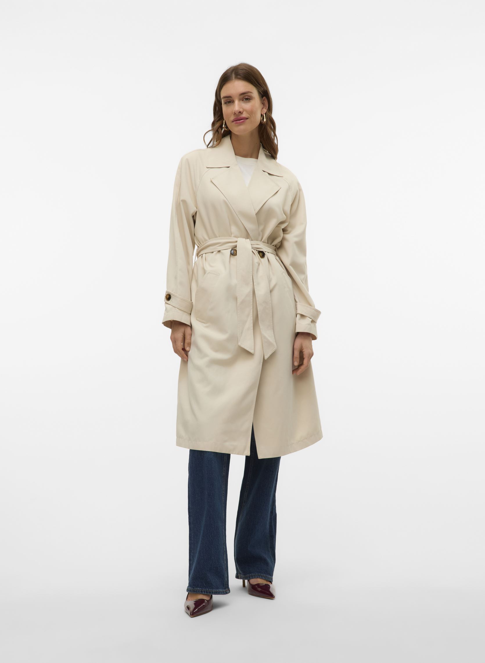 Trench-coats VMLOU LONG TRENCHCOAT ENT femme beige Vero Moda Trench-coats VMLOU LONG TRENCHCOAT ENT femme beige Oatmeal