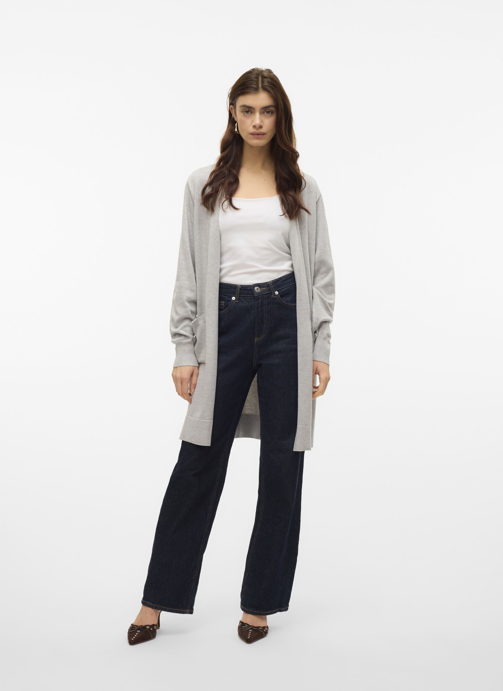 Strickjacken und Westen VMSILJE LS OPEN CARDIGAN GA NOOS damen grau Vero Moda Strickjacken und Westen VMSILJE LS OPEN CARDIGAN GA NOOS damen grau LIGHT GREY MELANGE