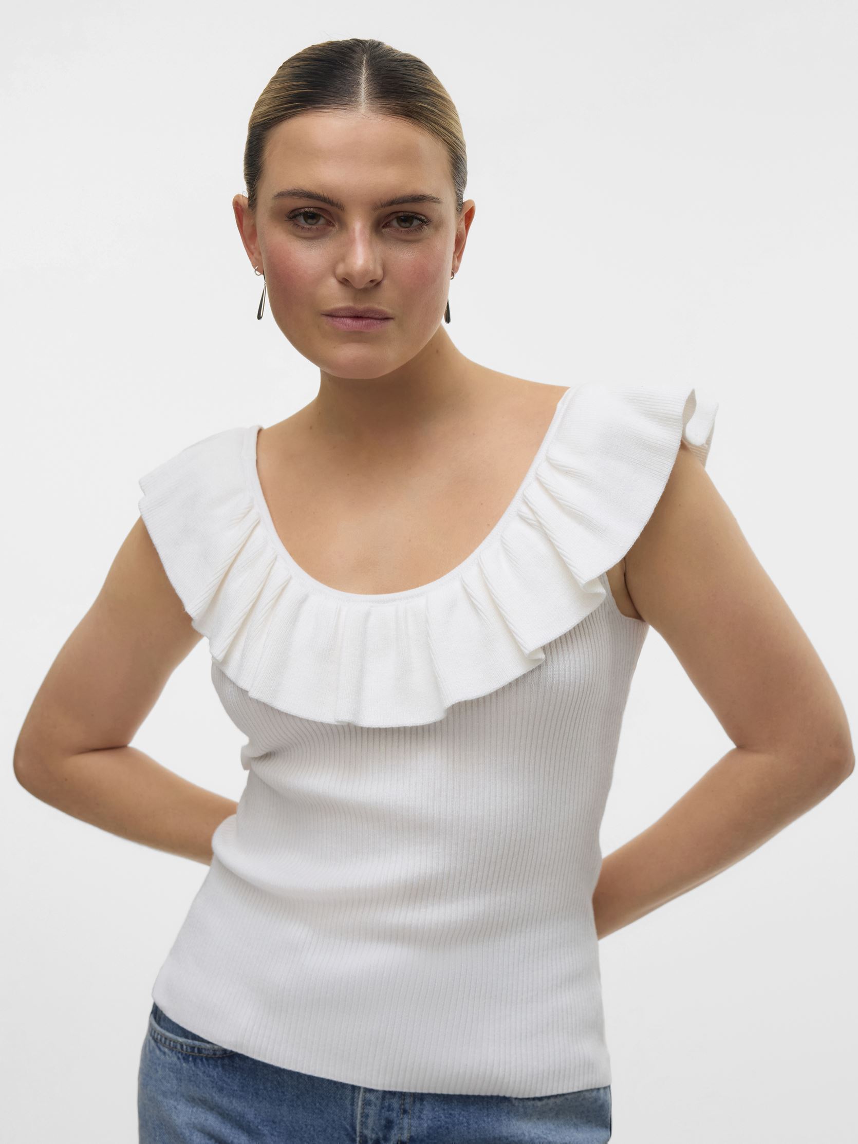 Vêtements Vero Moda VMSILJE SL RUFFLE TOP GA pour Accessoires