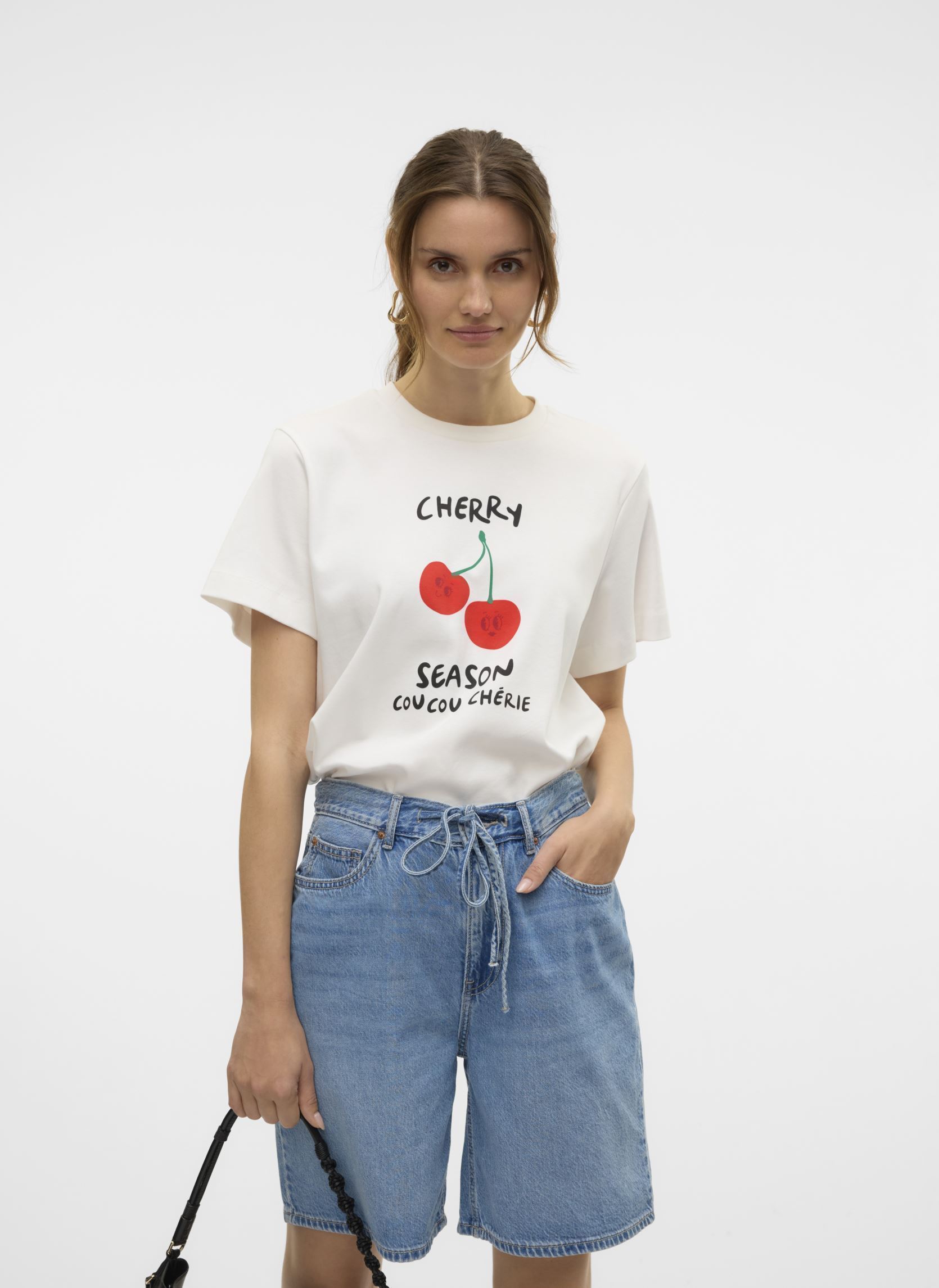 Vêtements Vero Moda VMSONYA METTE SS TOP BOX JRS GA CHERRY pour Accessoires